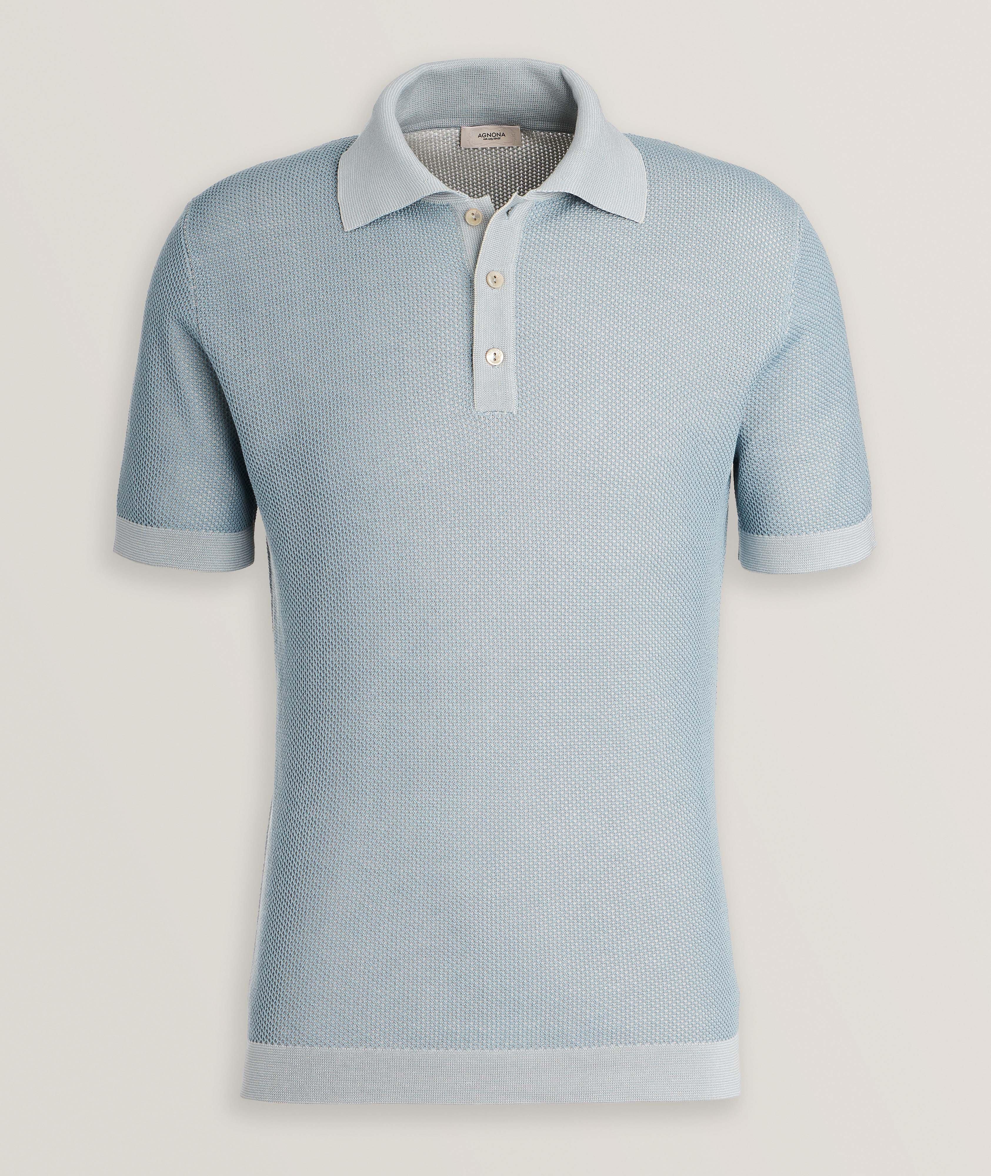 Textured Silk-Cotton Polo Shirt image 0