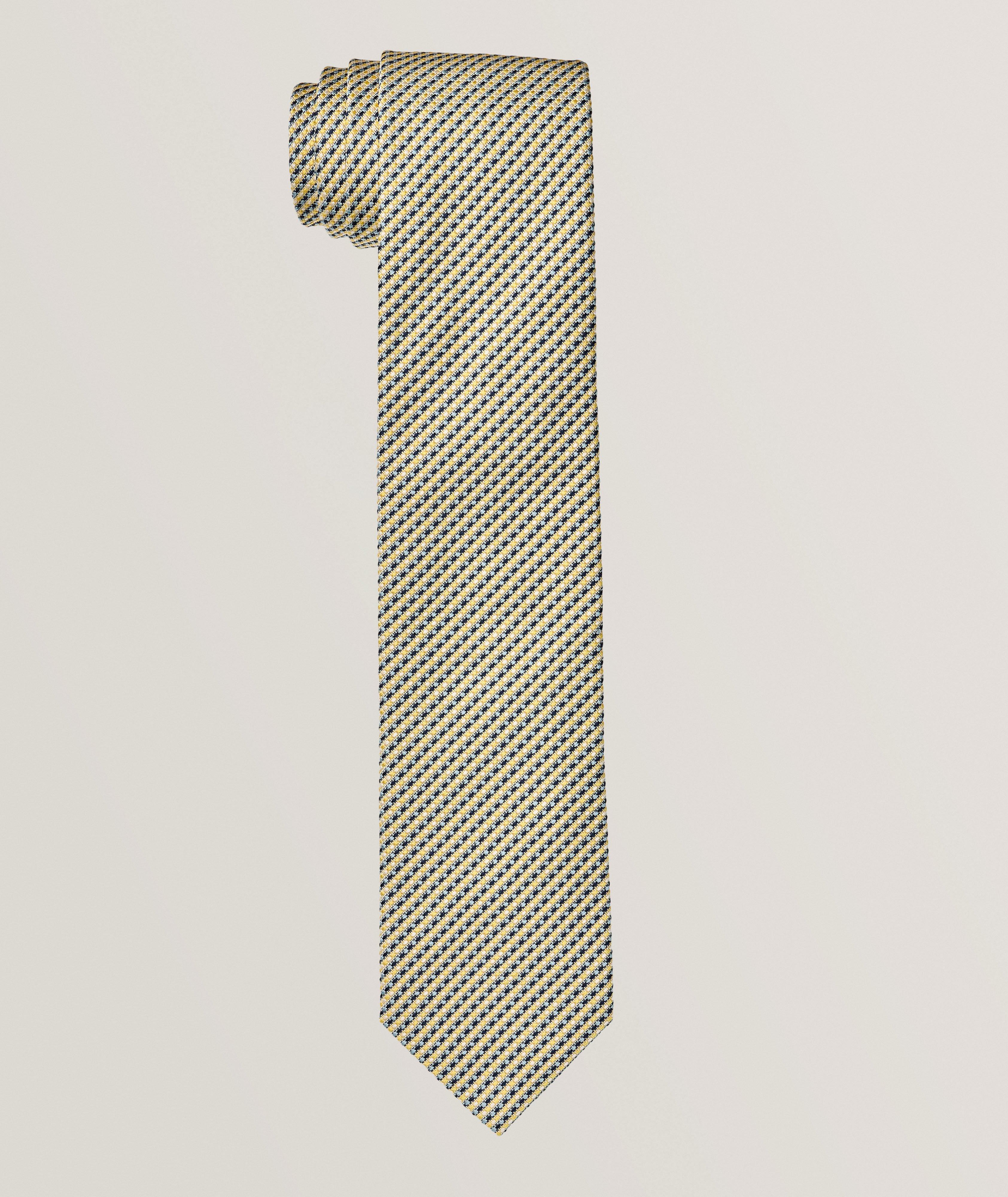 Neat-Stripe Silk-Cotton Tie  image 0