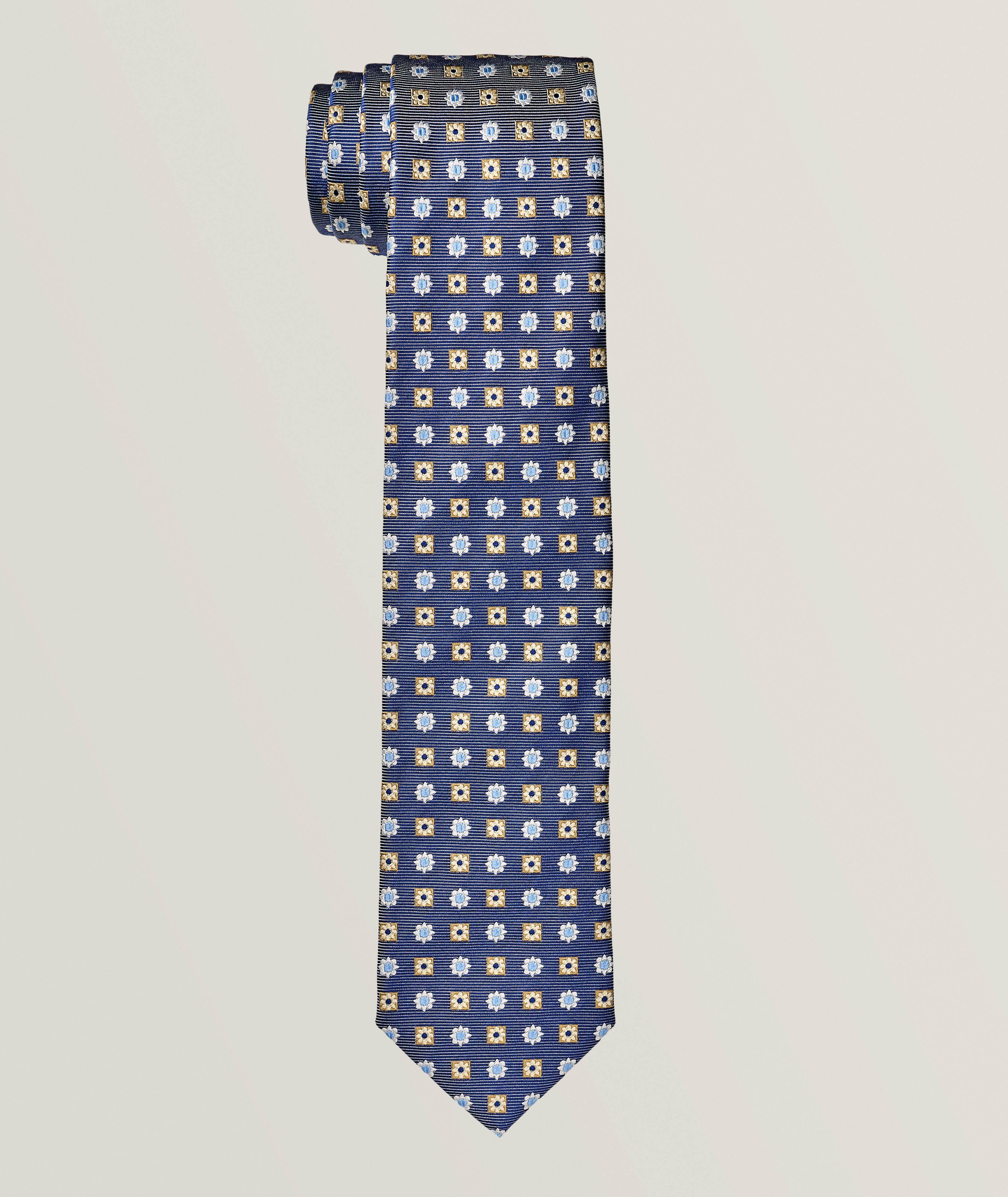 Floral-Dot Silk Tie image 0