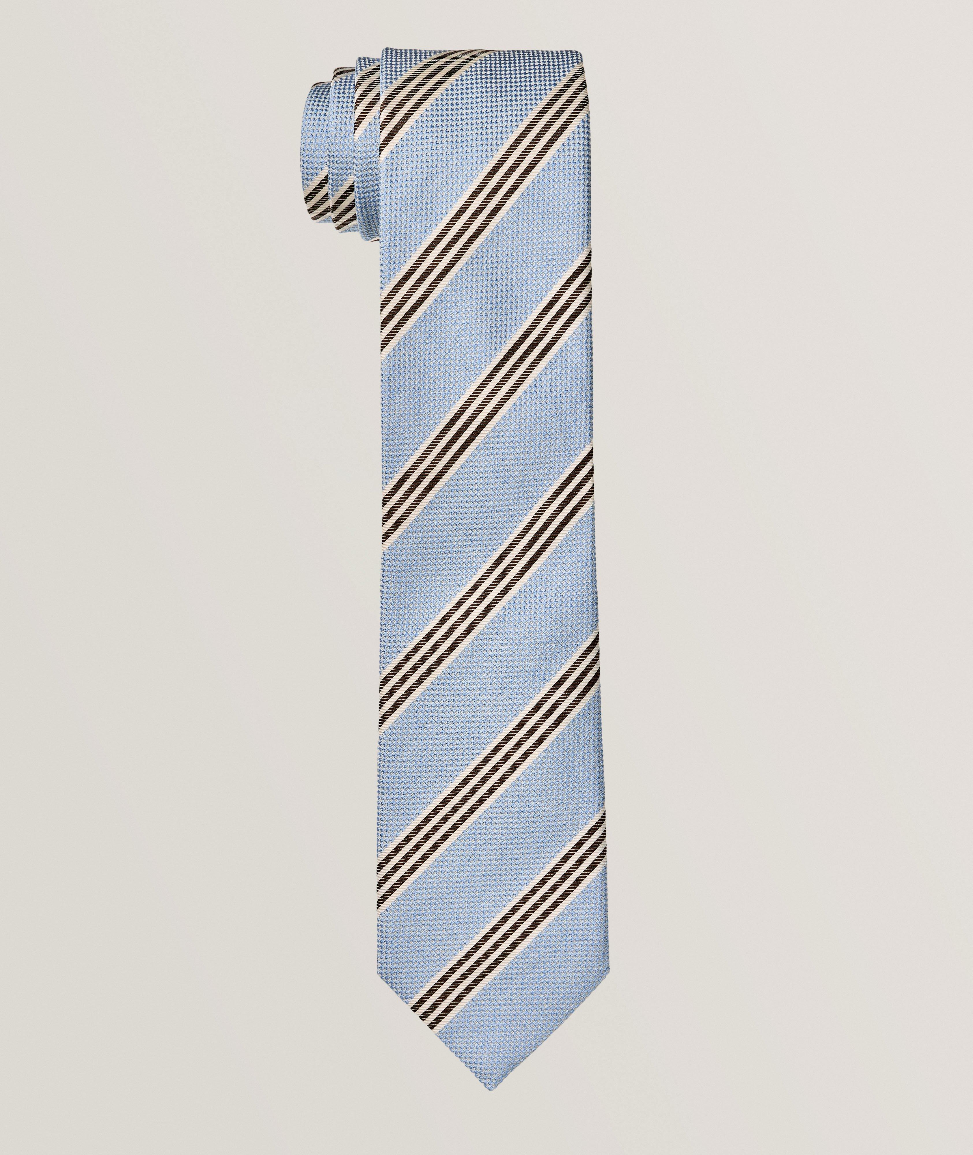 Stripe Silk-Cotton Tie  image 0