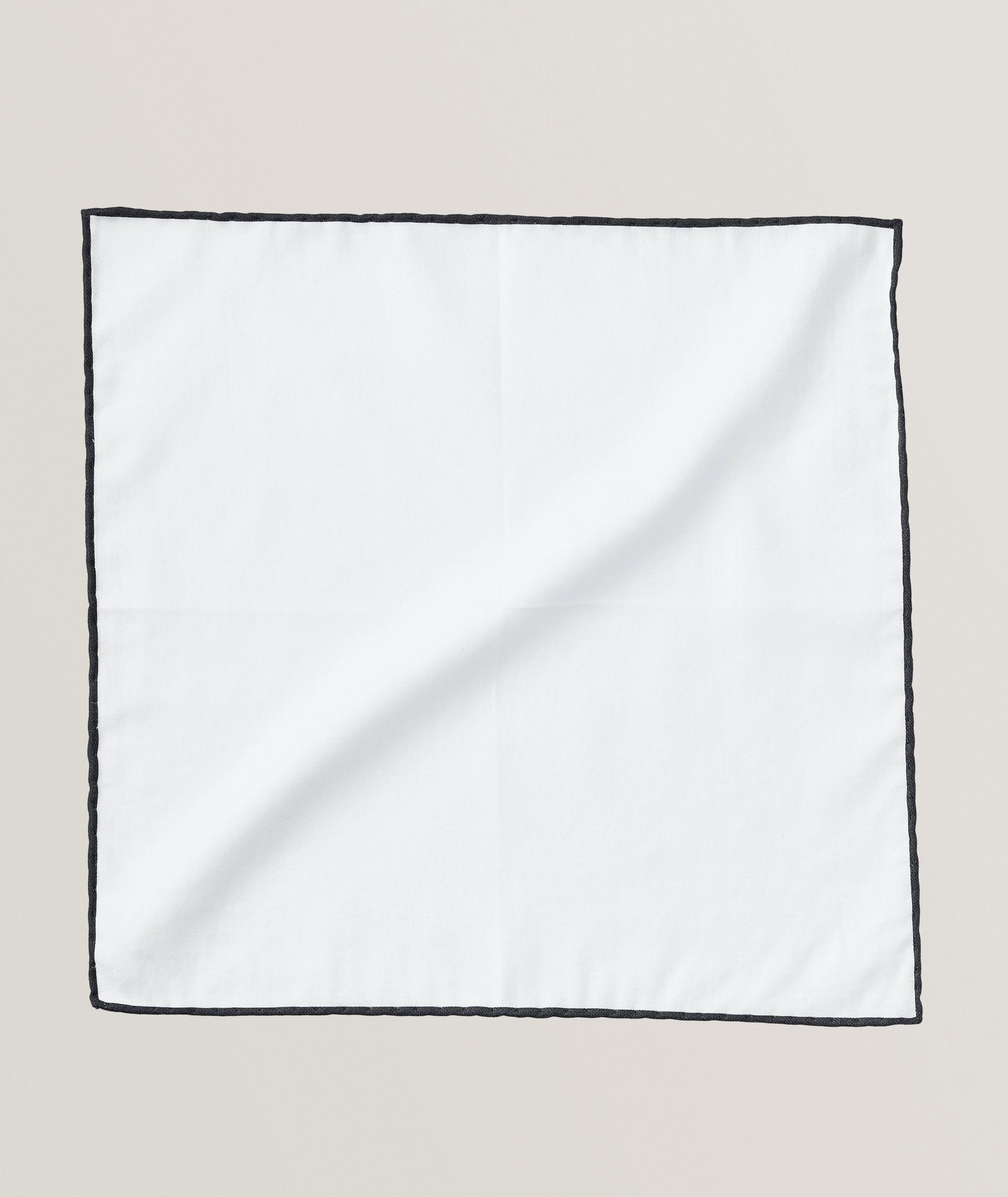 Contrast-Trim Cotton Pocket Square image 0