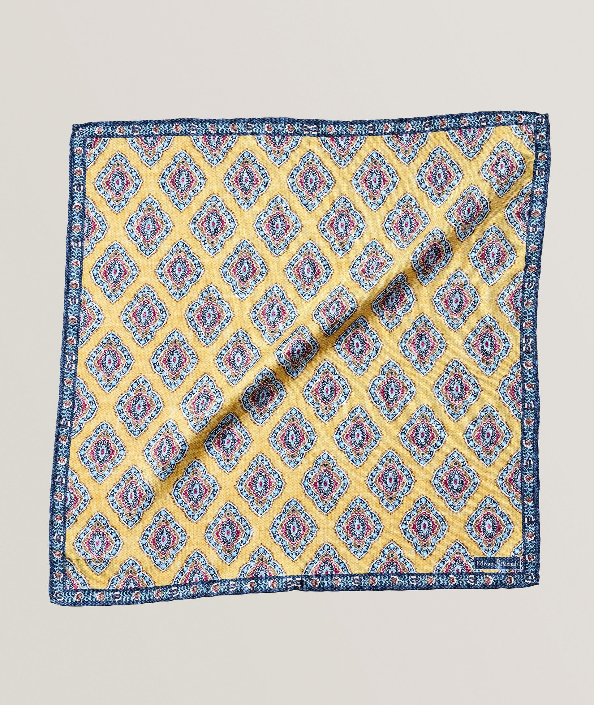 Paisley-Medallion Silk Pocket Square image 0
