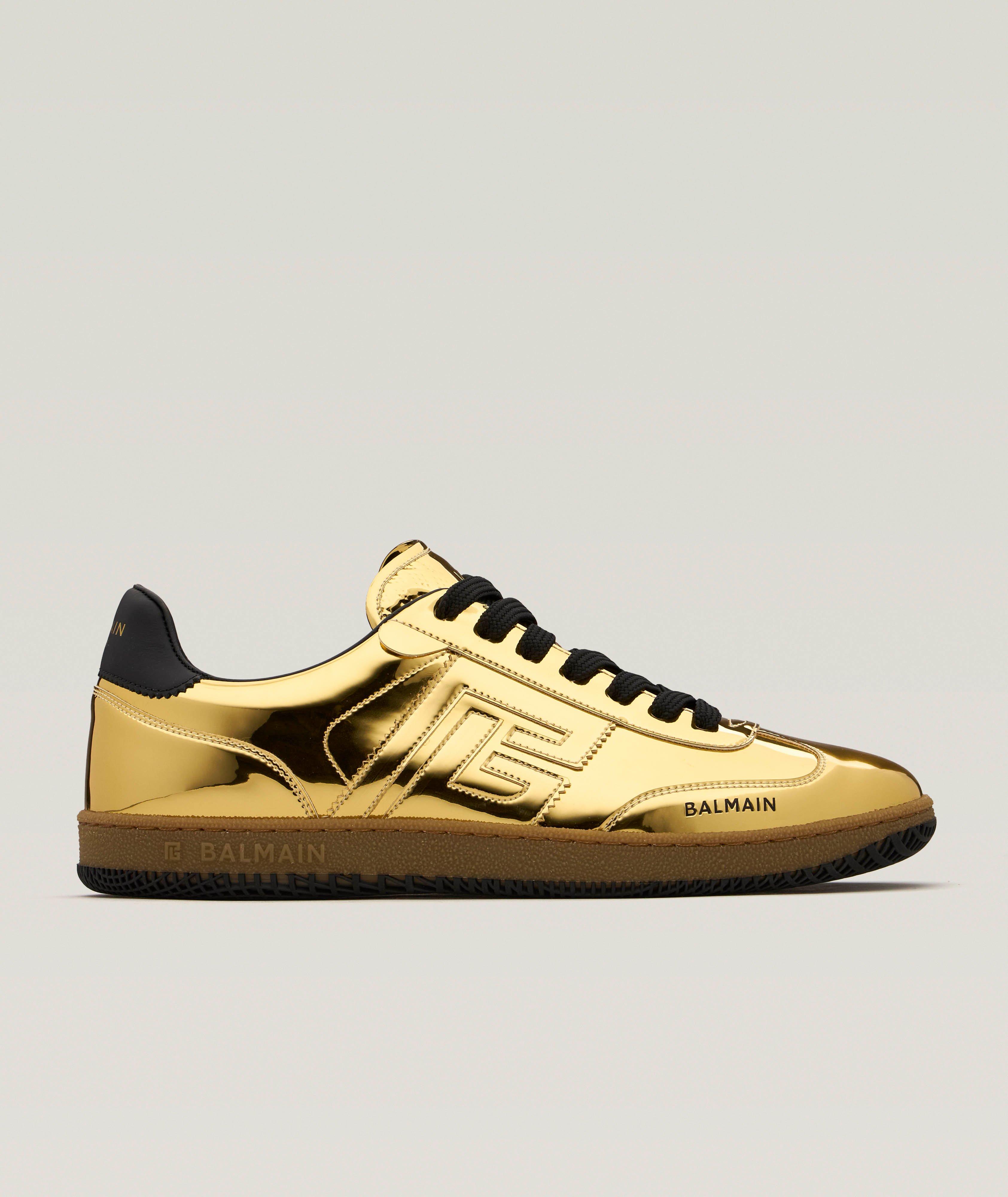 Chaussure sport en cuir à effet miroir image 0