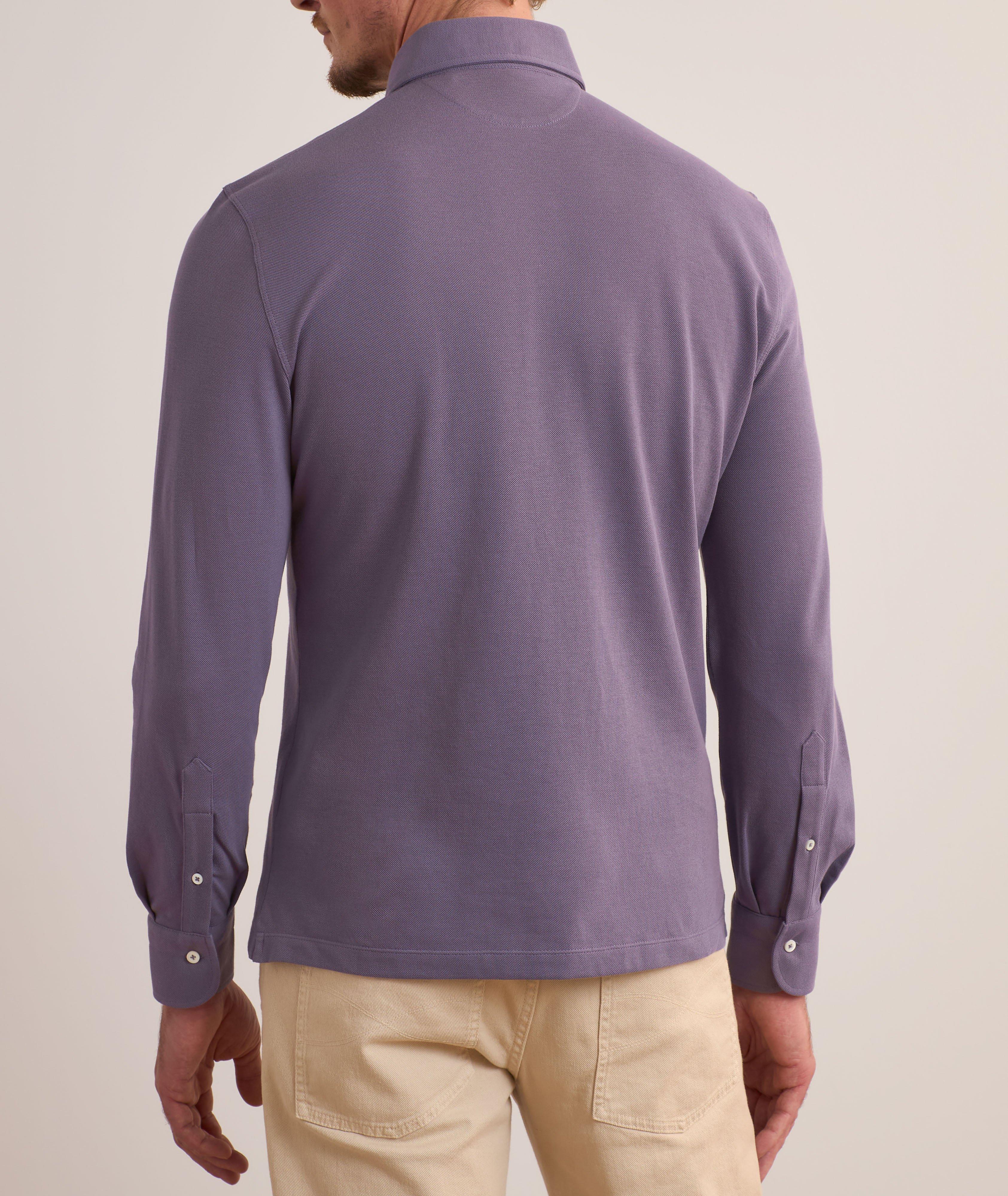 Cotton Piqué Long-Sleeve Polo image 2