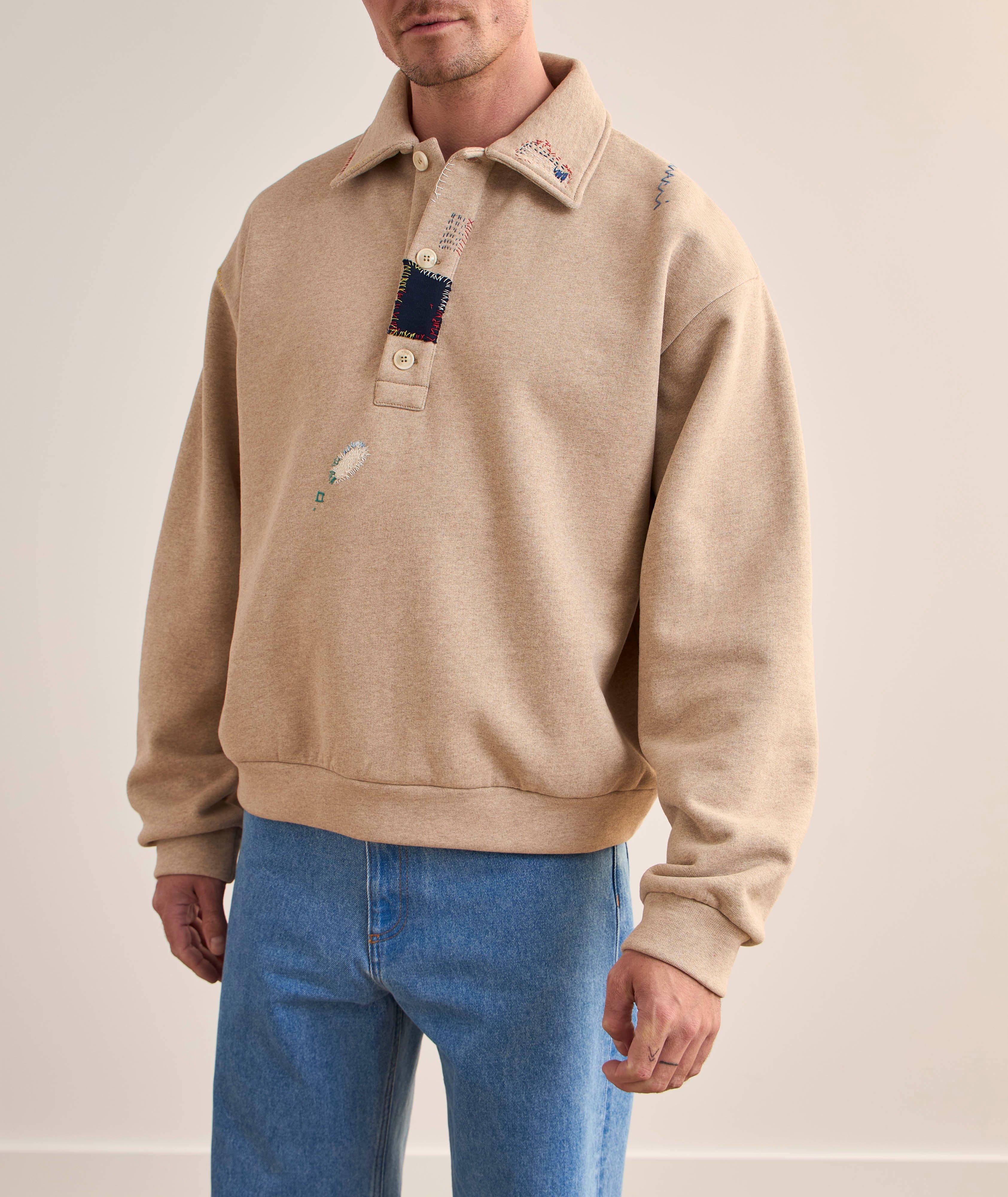 Embroidered Cotton-Blend Polo Sweatshirt  image 1