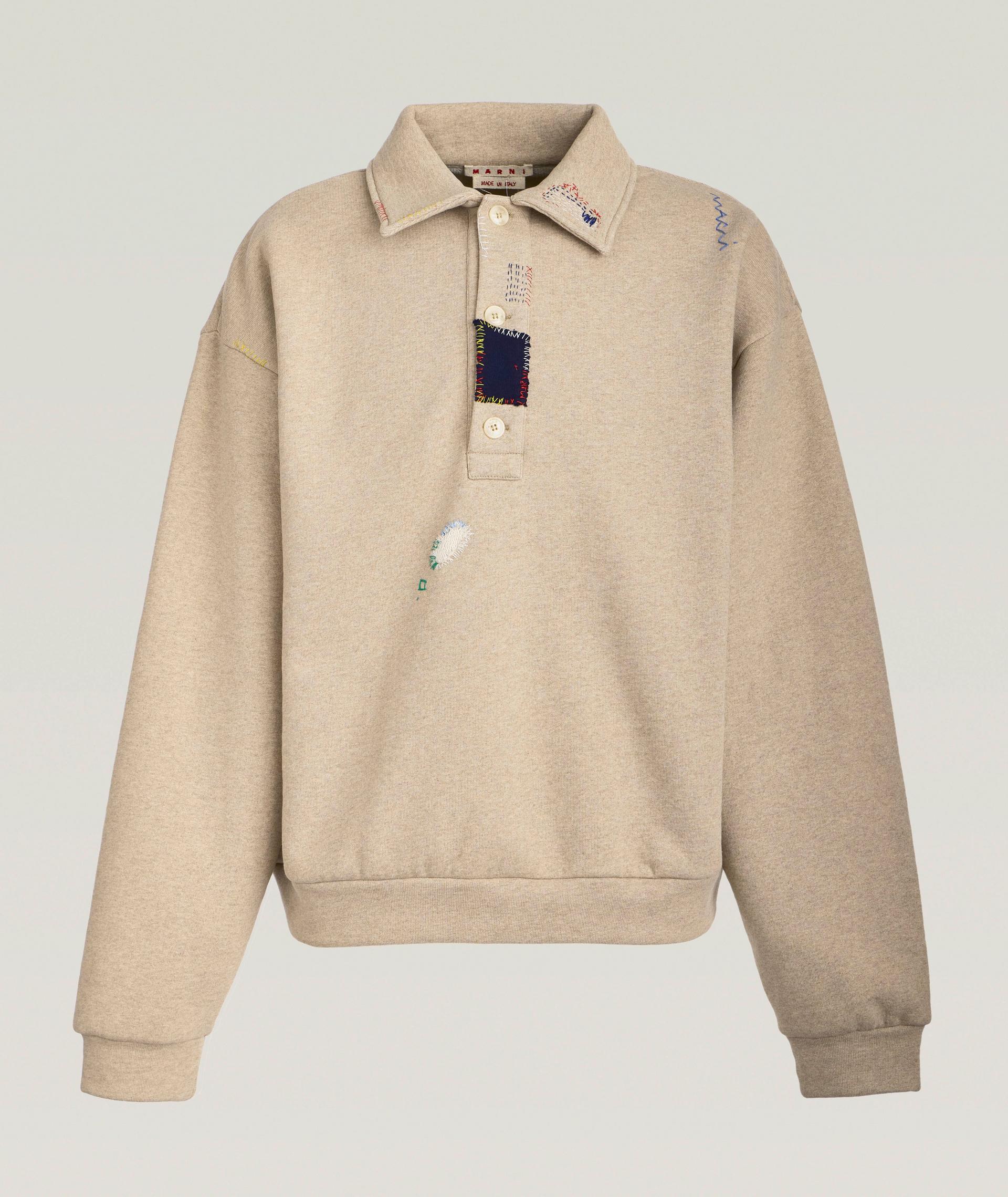 Embroidered Cotton-Blend Polo Sweatshirt  image 0