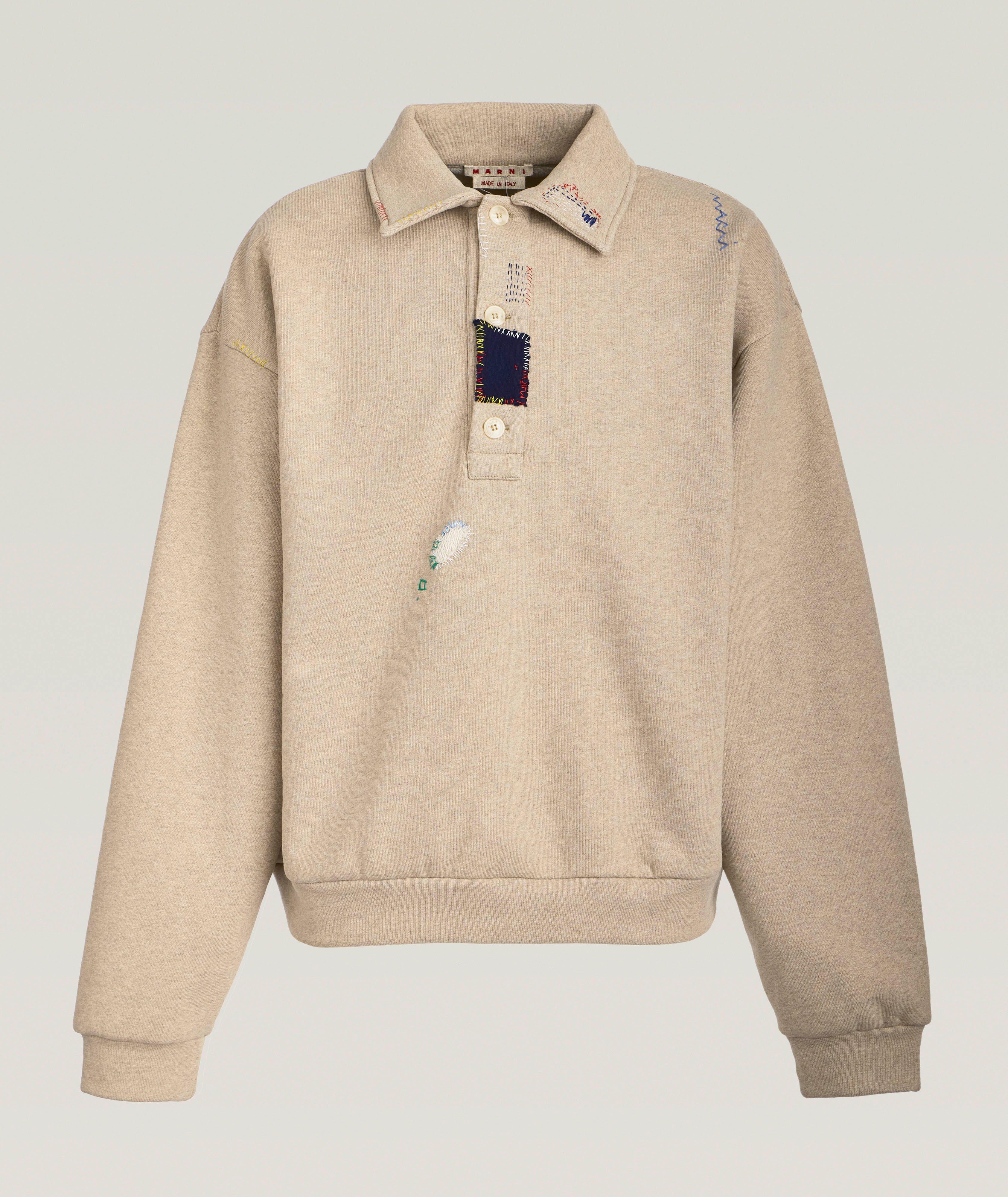 Embroidered Cotton-Blend Polo Sweatshirt  image 0