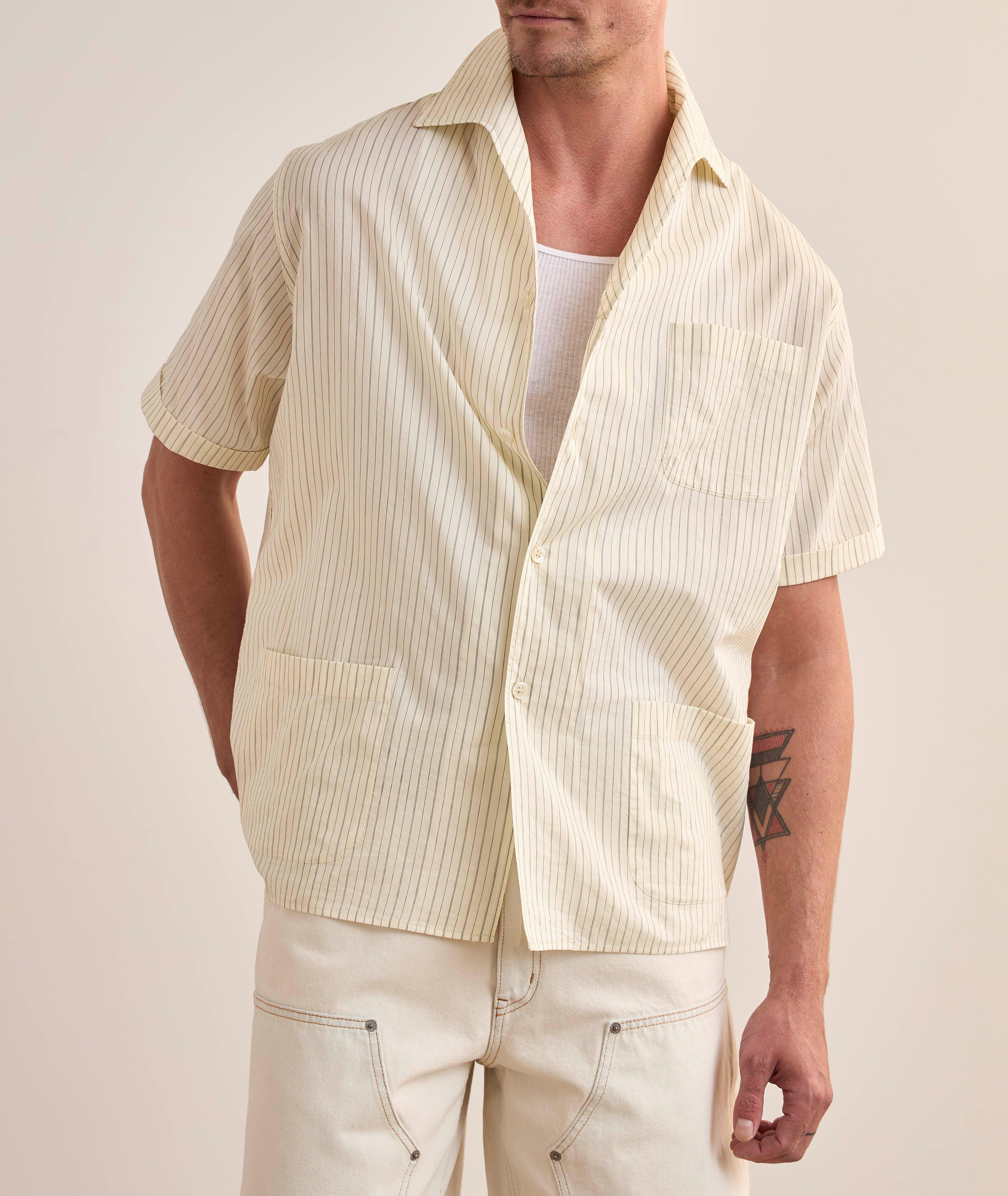 Striped Cotton-Silk Camp Shirt image 1