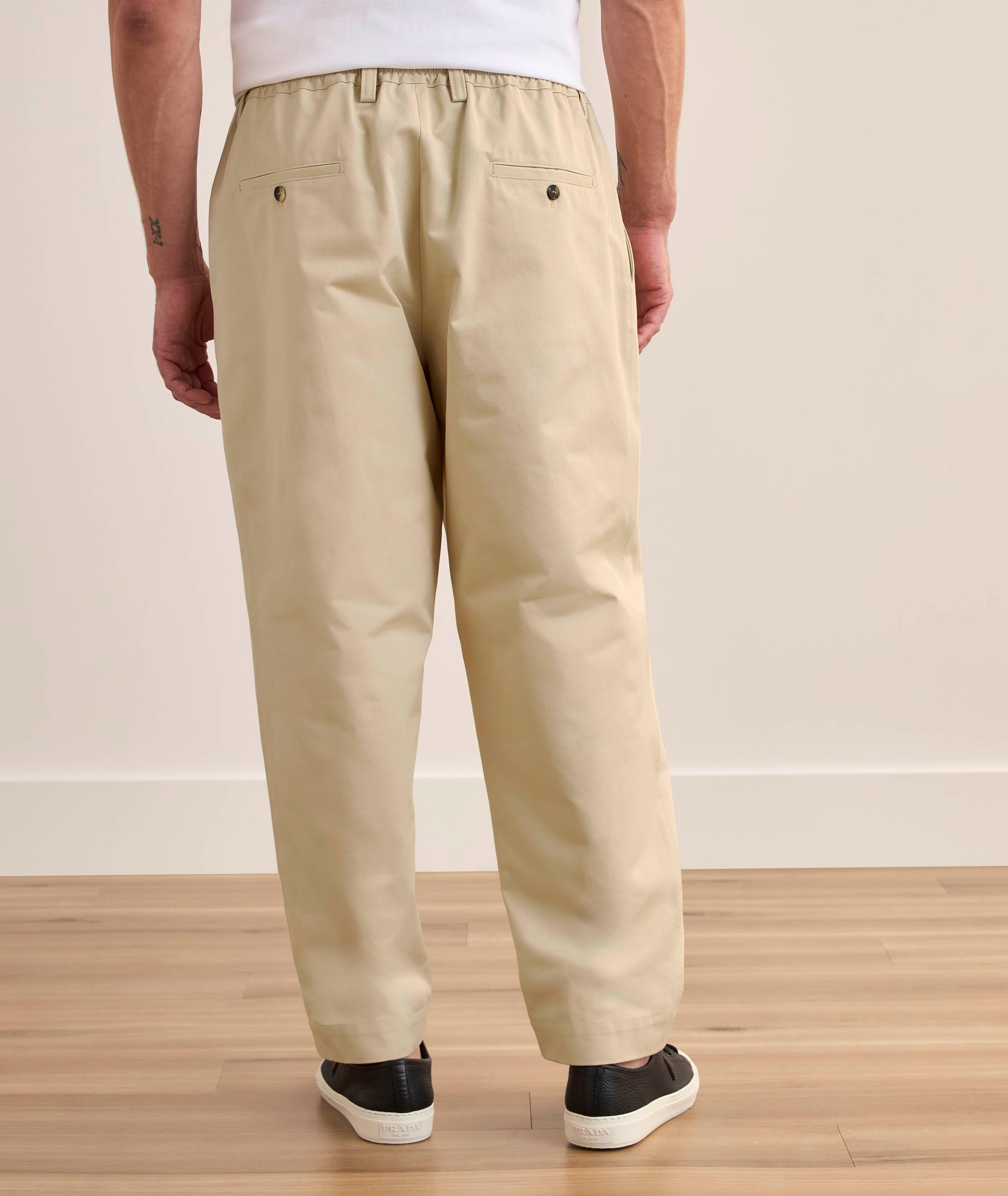 Croppped Cotton Gabardine Drawstring Pants image 3
