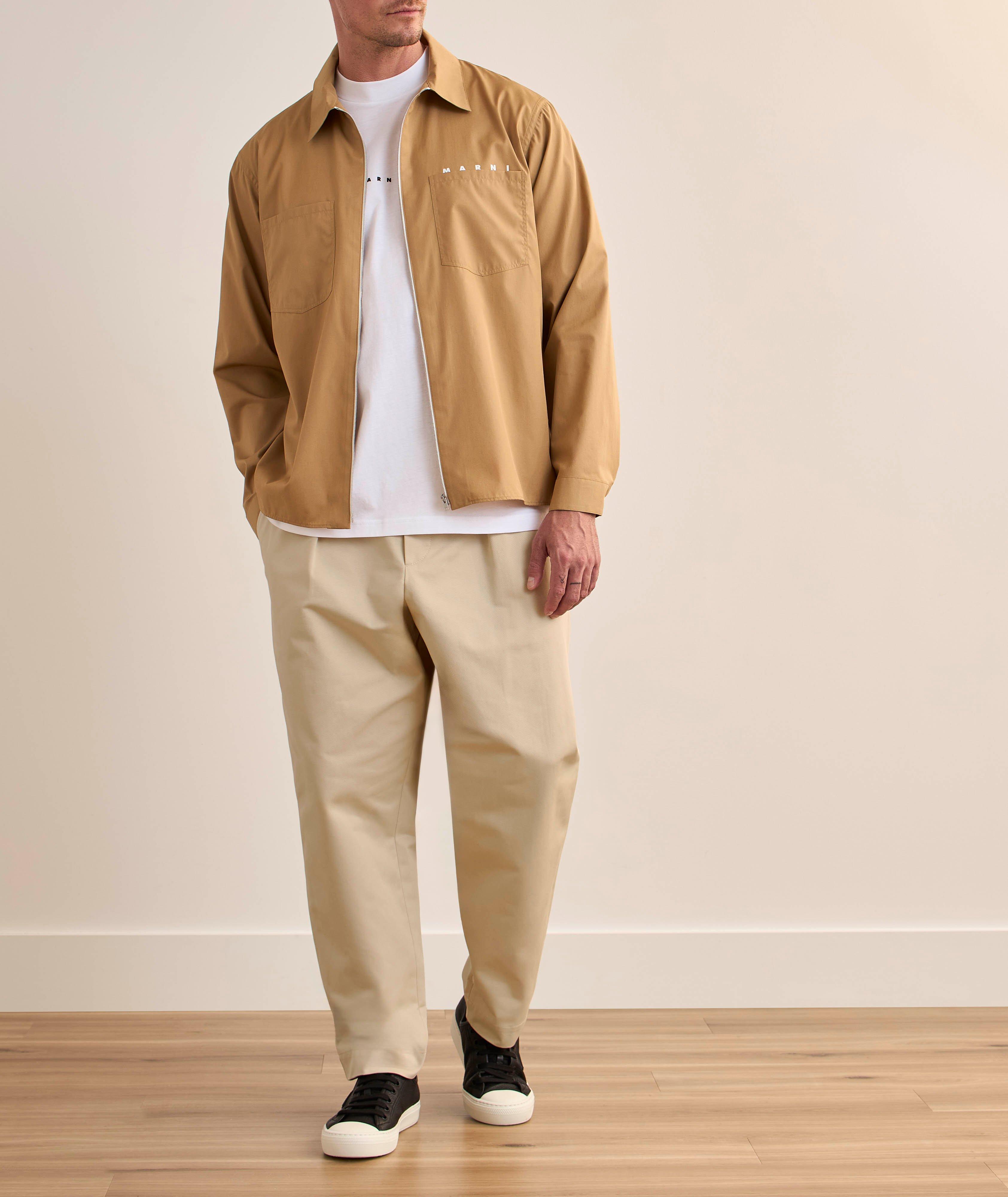 Croppped Cotton Gabardine Drawstring Pants image 5