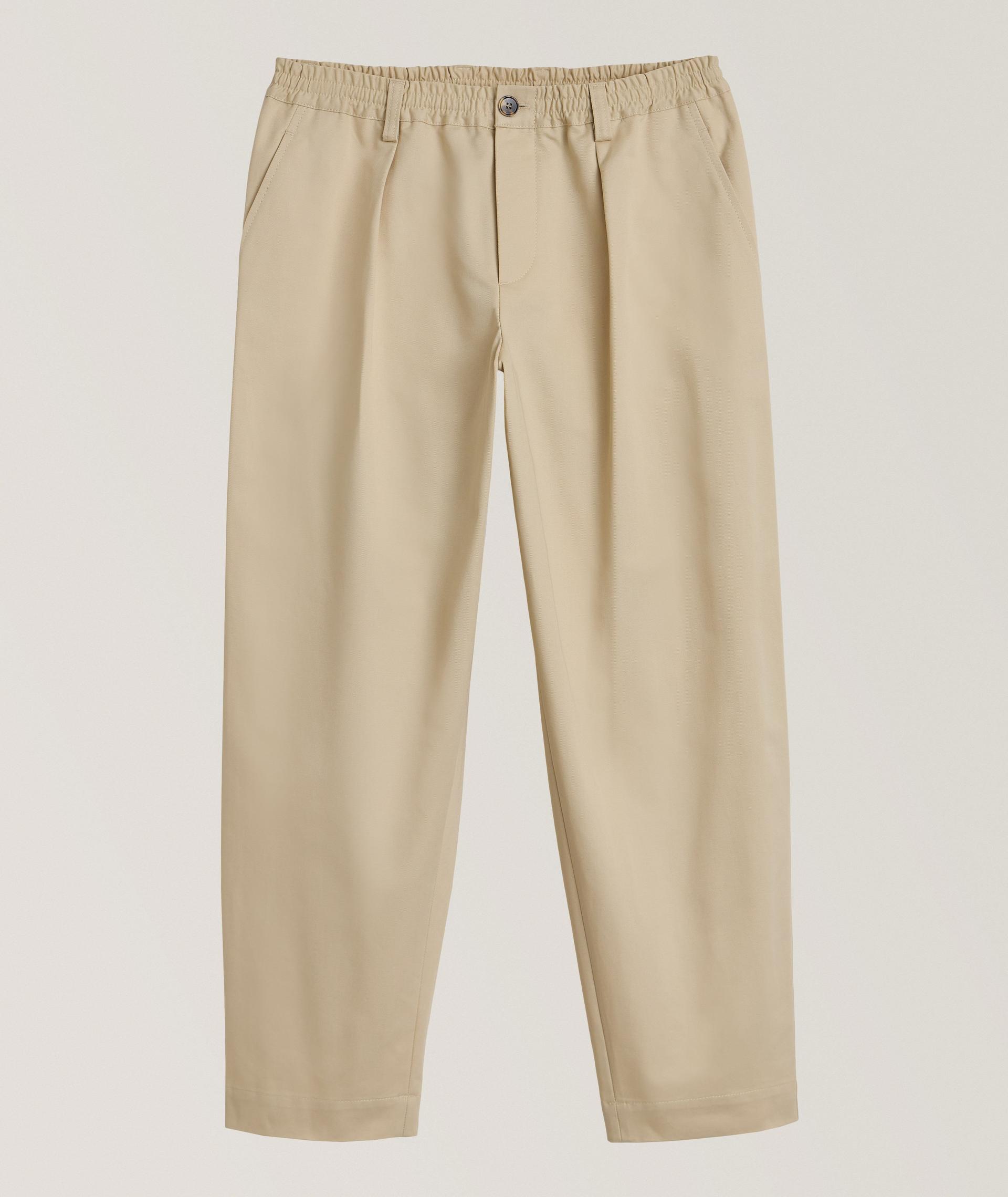 Croppped Cotton Gabardine Drawstring Pants image 0