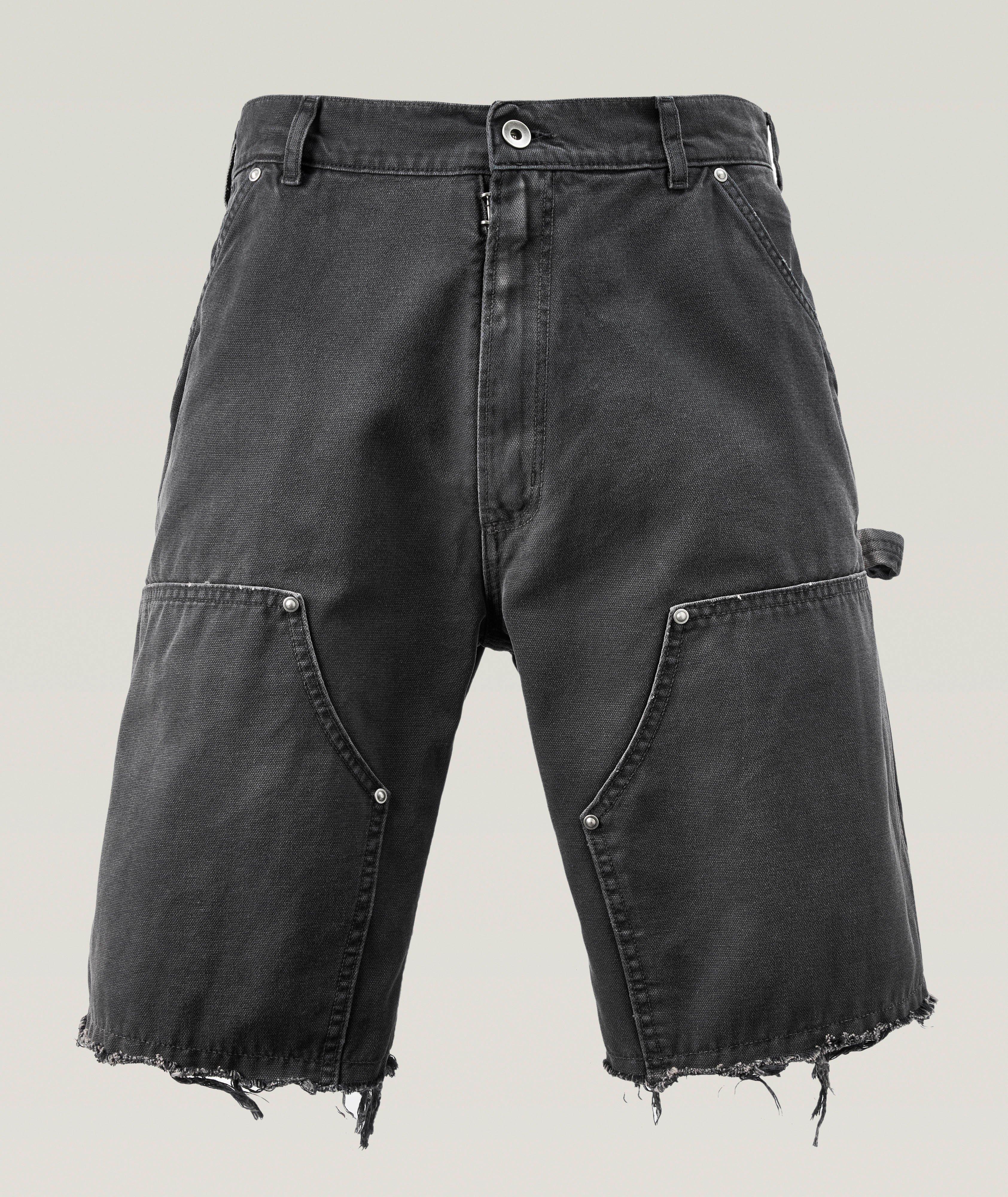 Short en coton à bords effilochés image 0