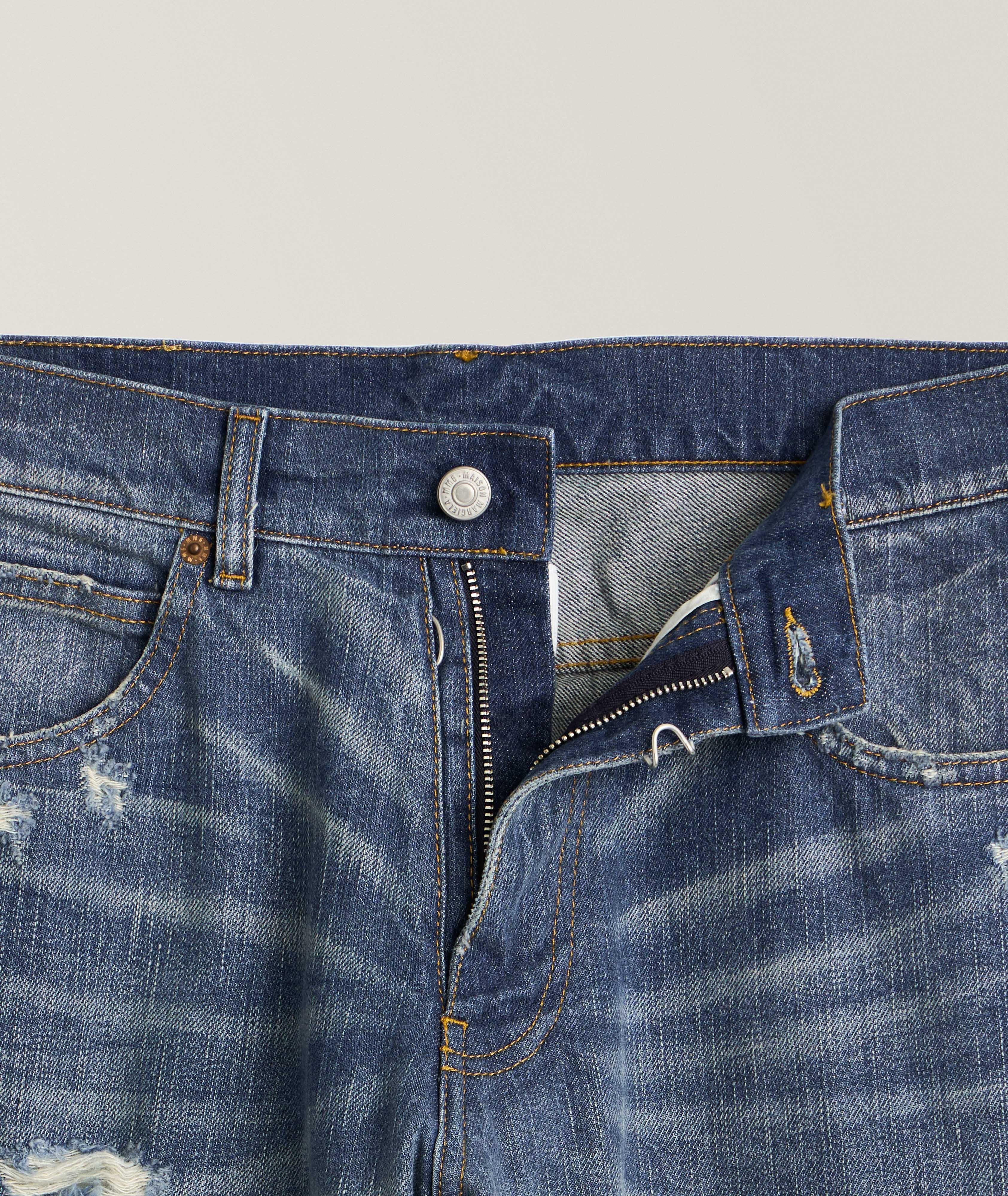 Straight Leg Distressed Jeans image 1