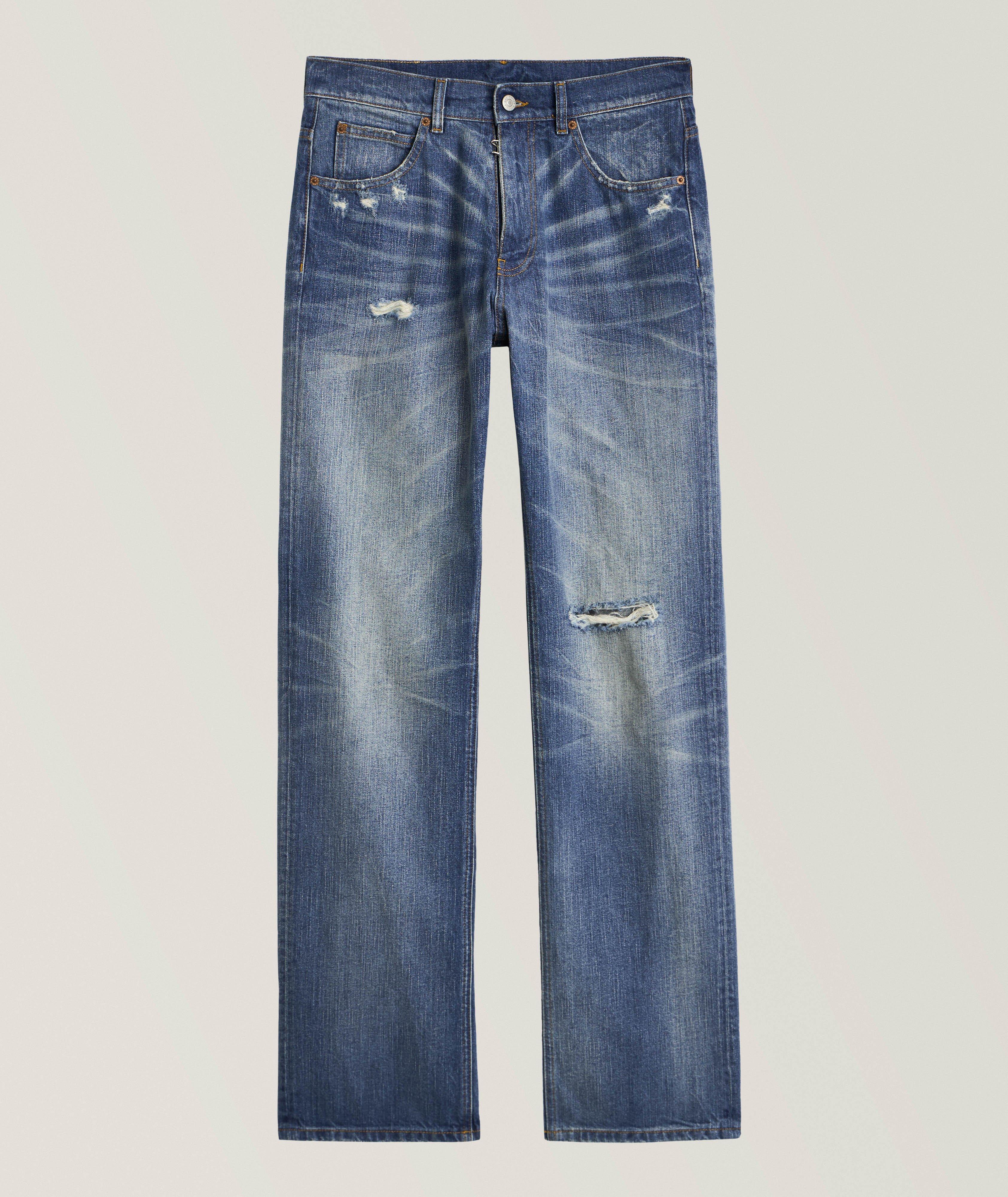 Straight Leg Distressed Jeans image 0