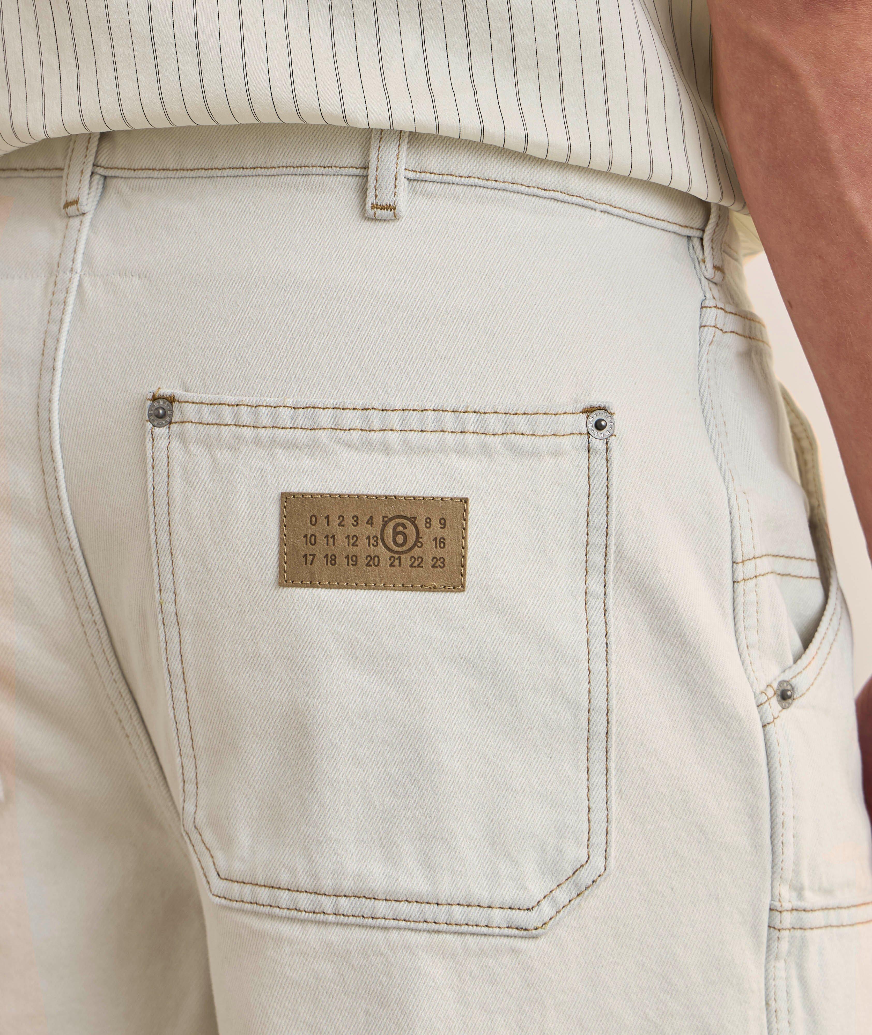 Frayed Cotton Rivet Shorts image 4