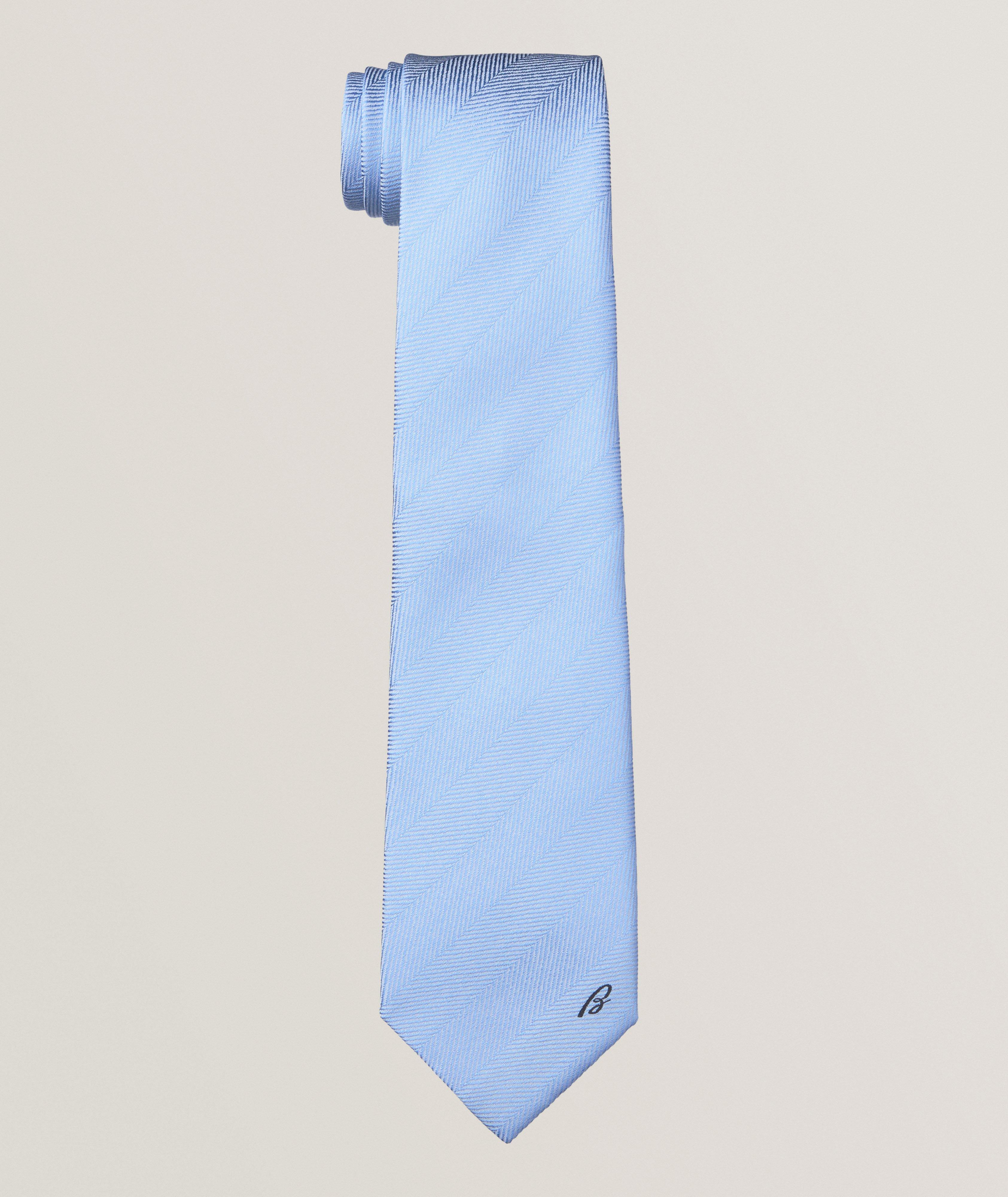 Herringbone-Stripe Jacquard Silk Tie image 0