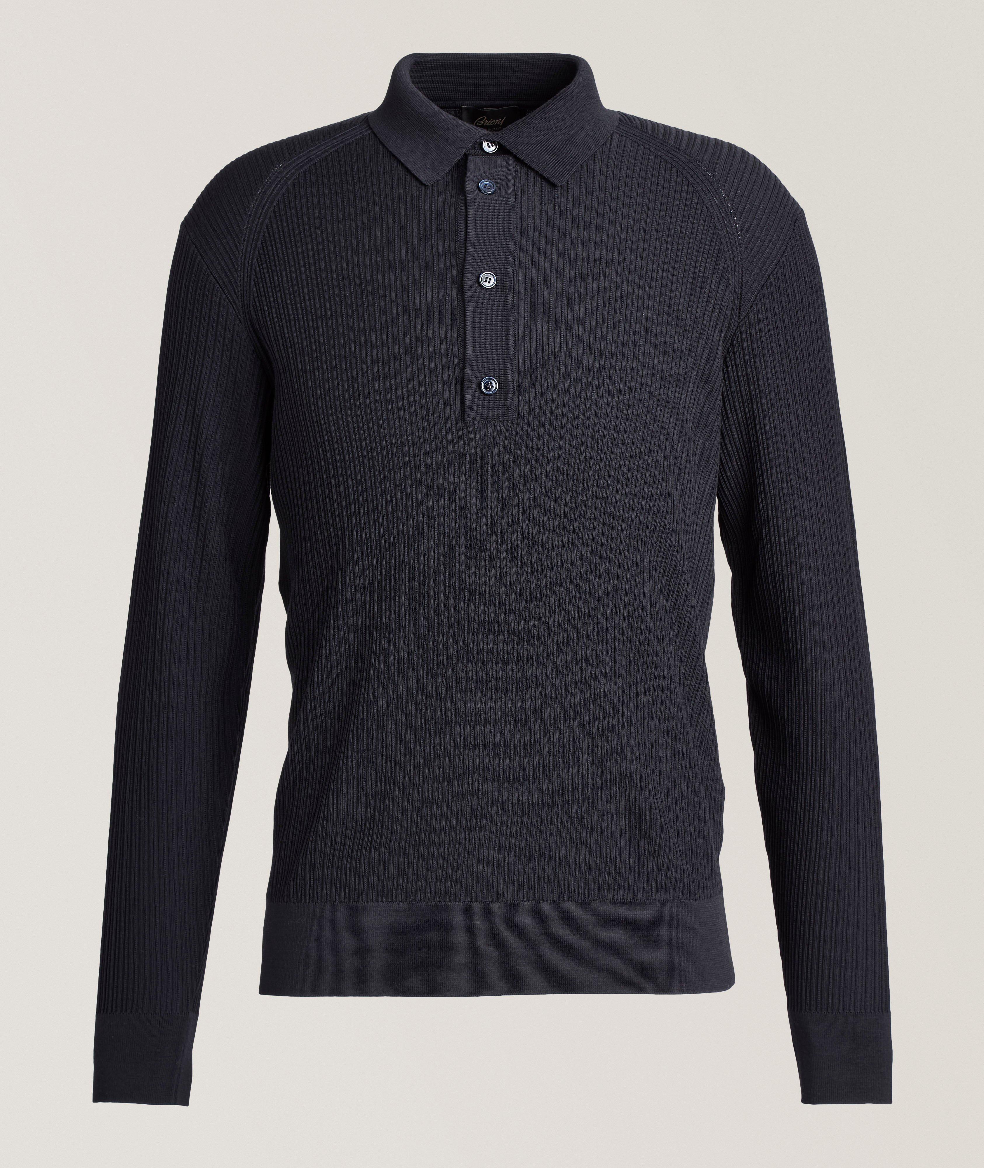 Ribbed Knit Wool Polo image 0