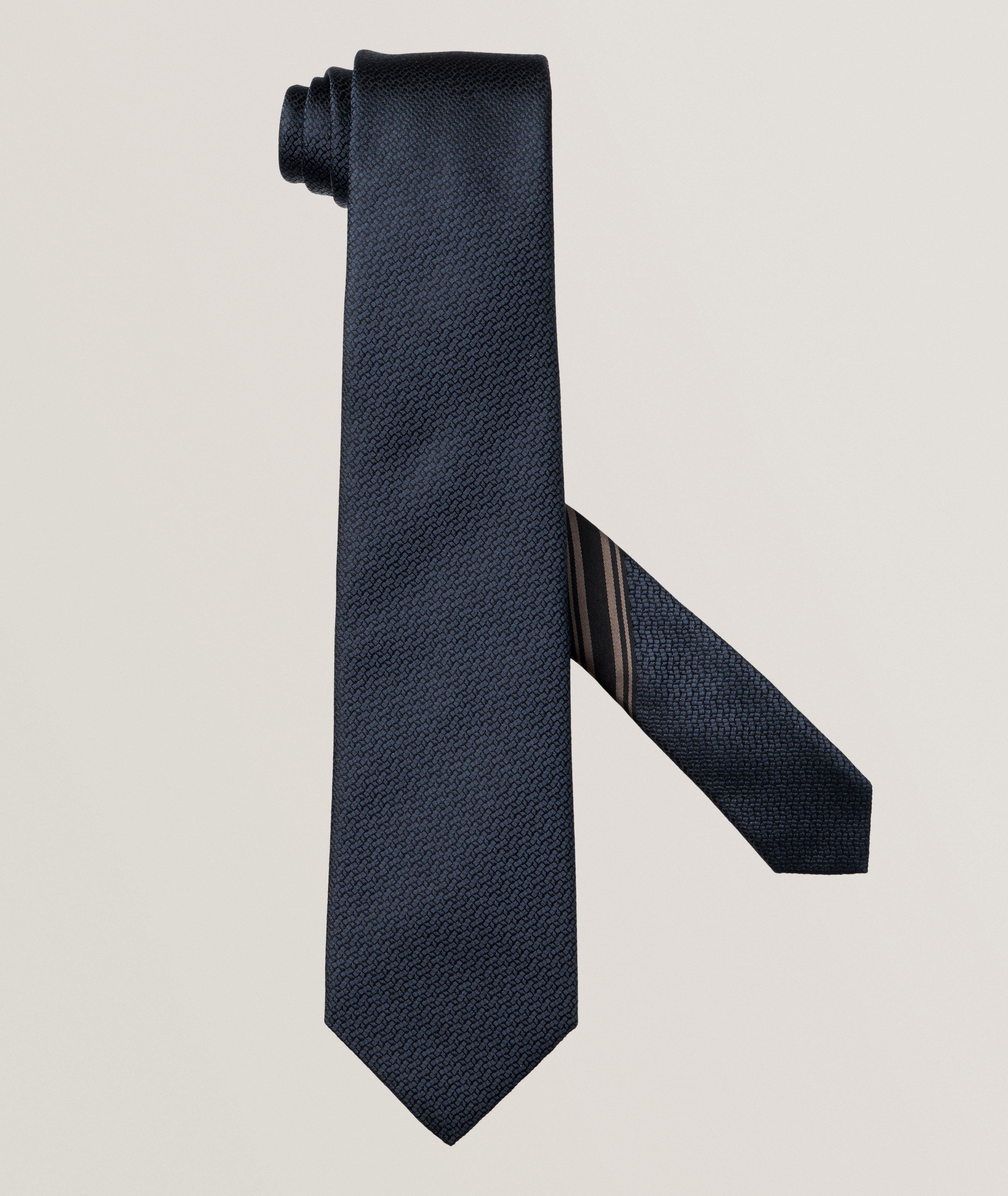 Textured Jacquard Silk Tie image 0