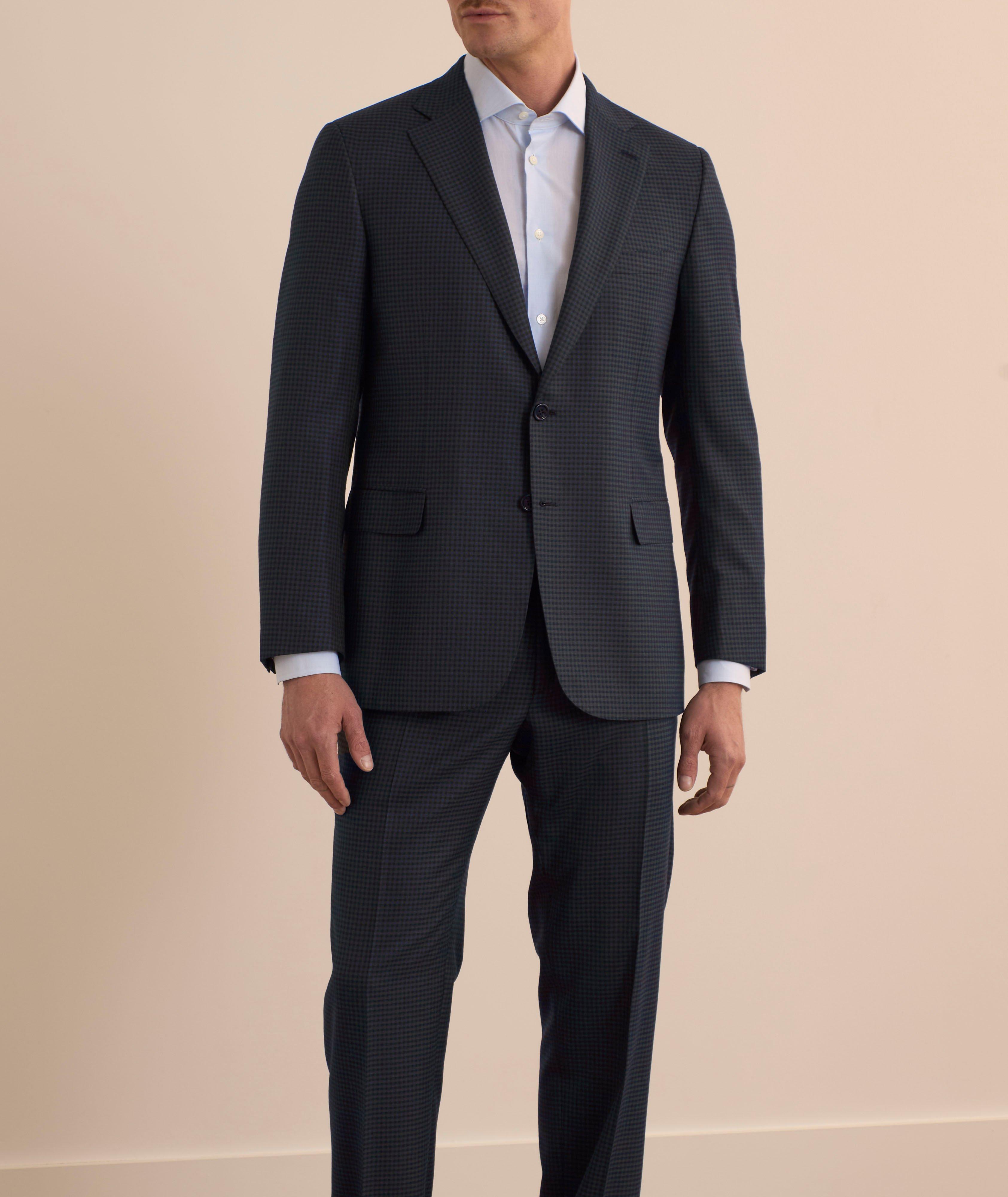 Brunico Micro-Check Wool Suit 