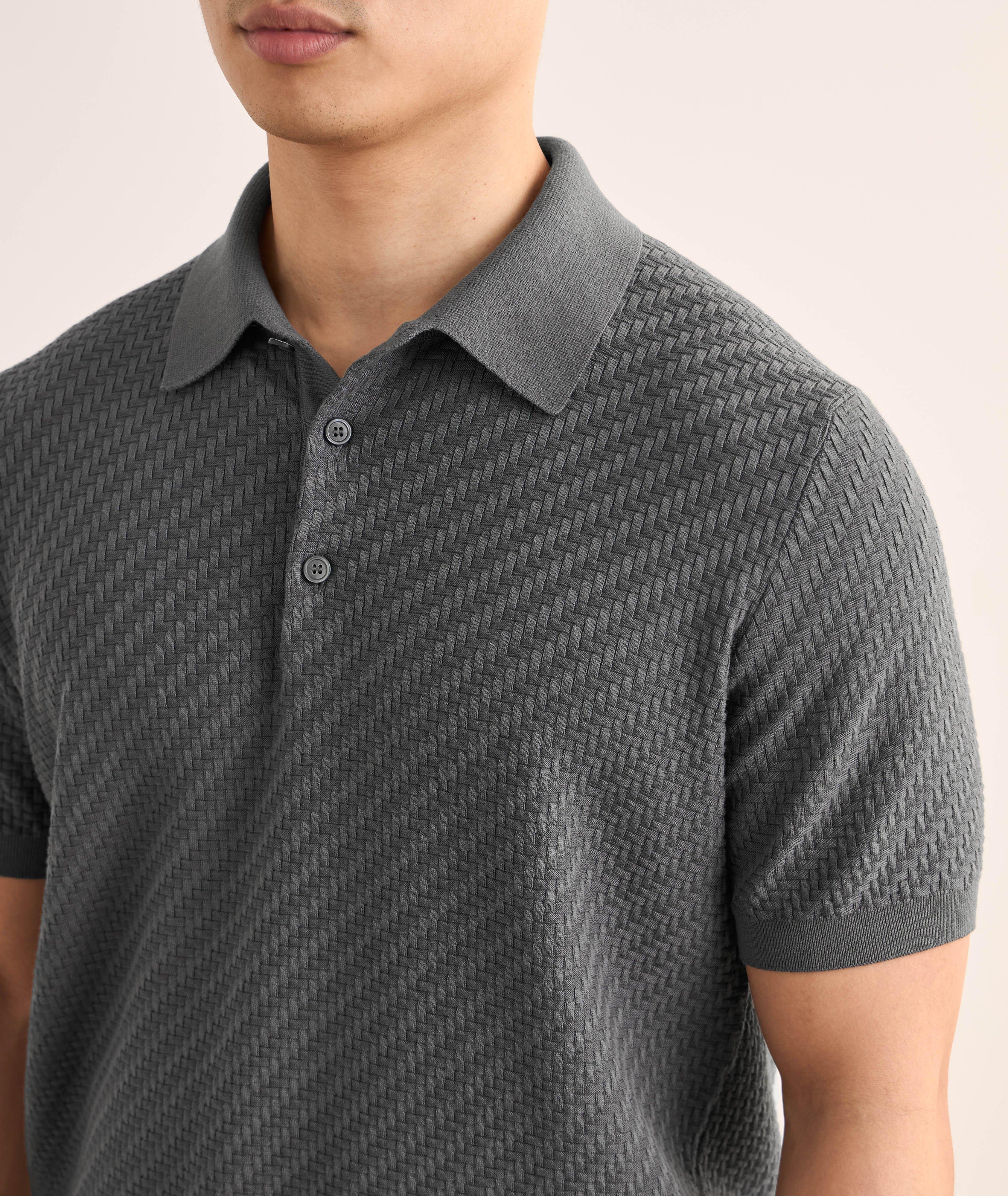 Trama Cotton, Silk & Cashmere Knit Polo image 3