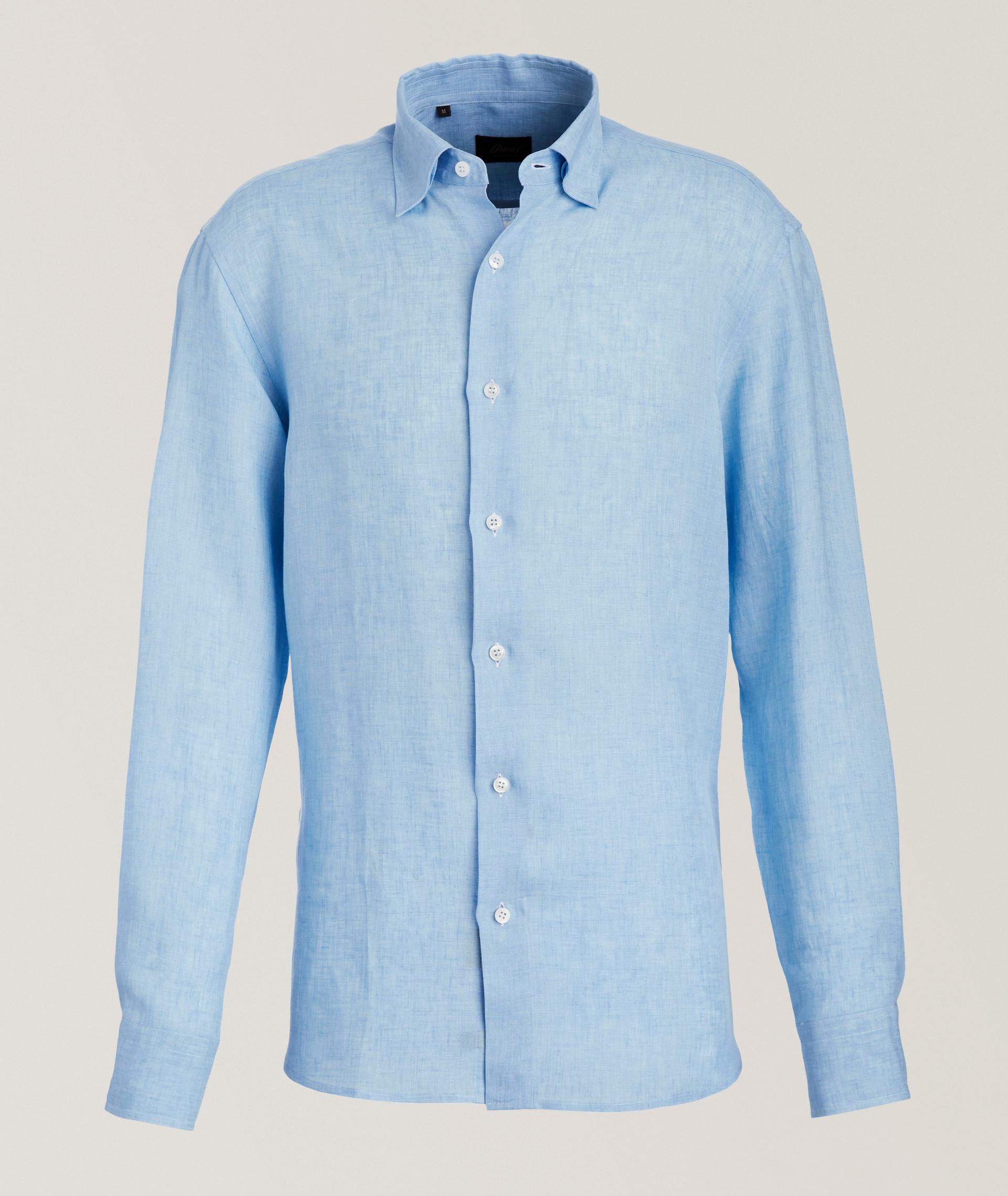 Hidden Button-Down Linen Shirt  image 0