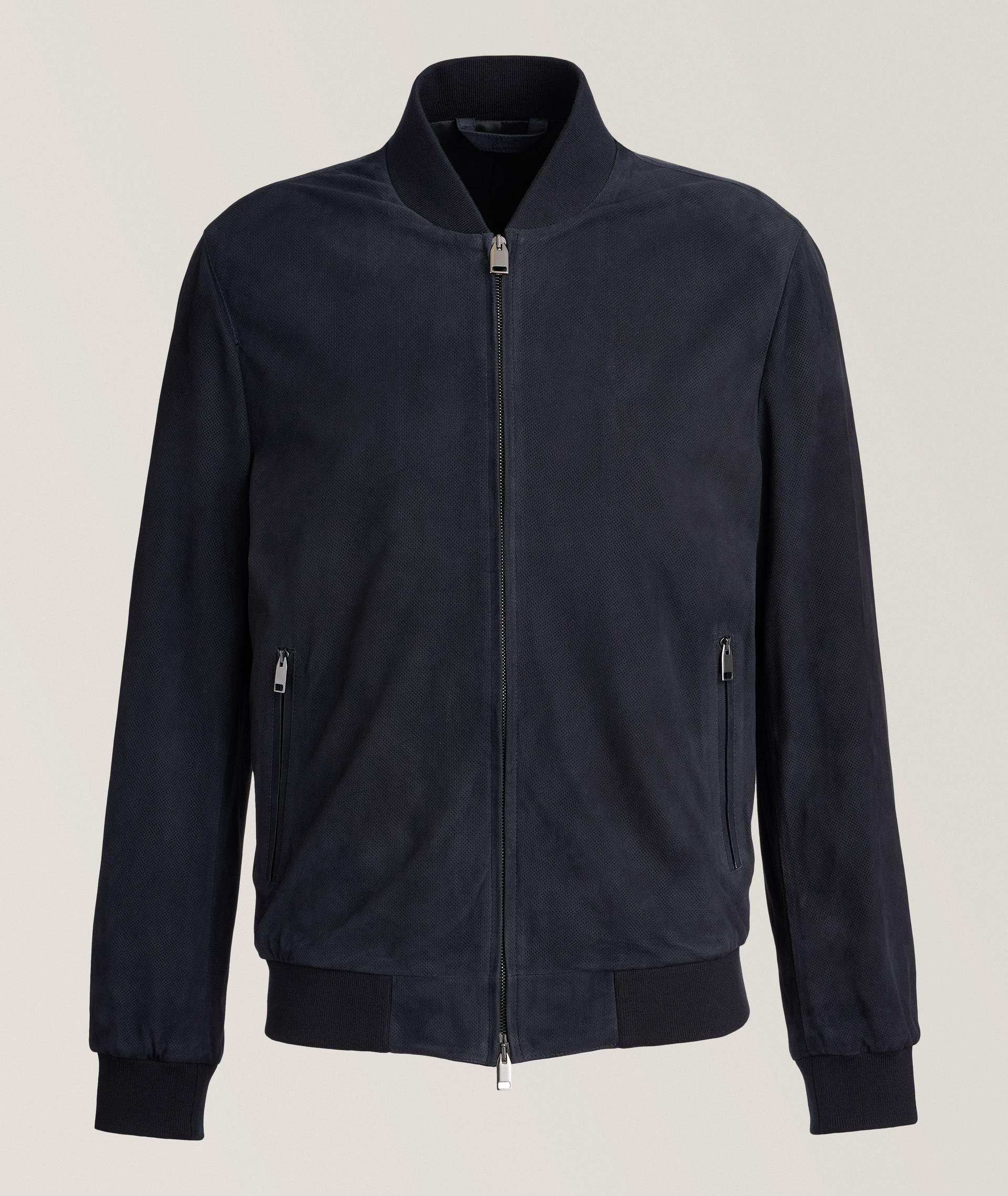 Blouson en cuir nappa perforé image 0