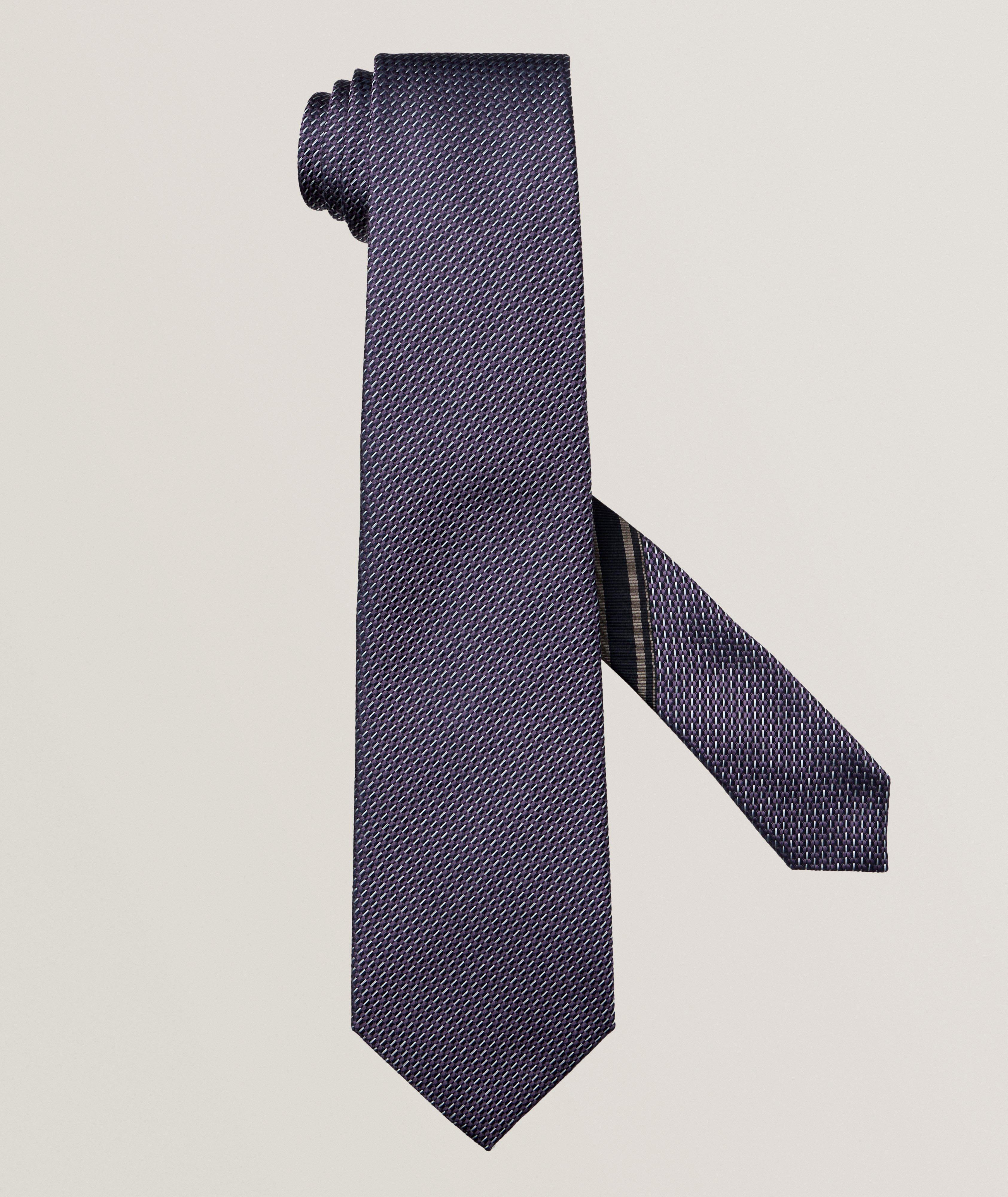 Micro-Linear Neat Jacquard Silk Tie  image 0