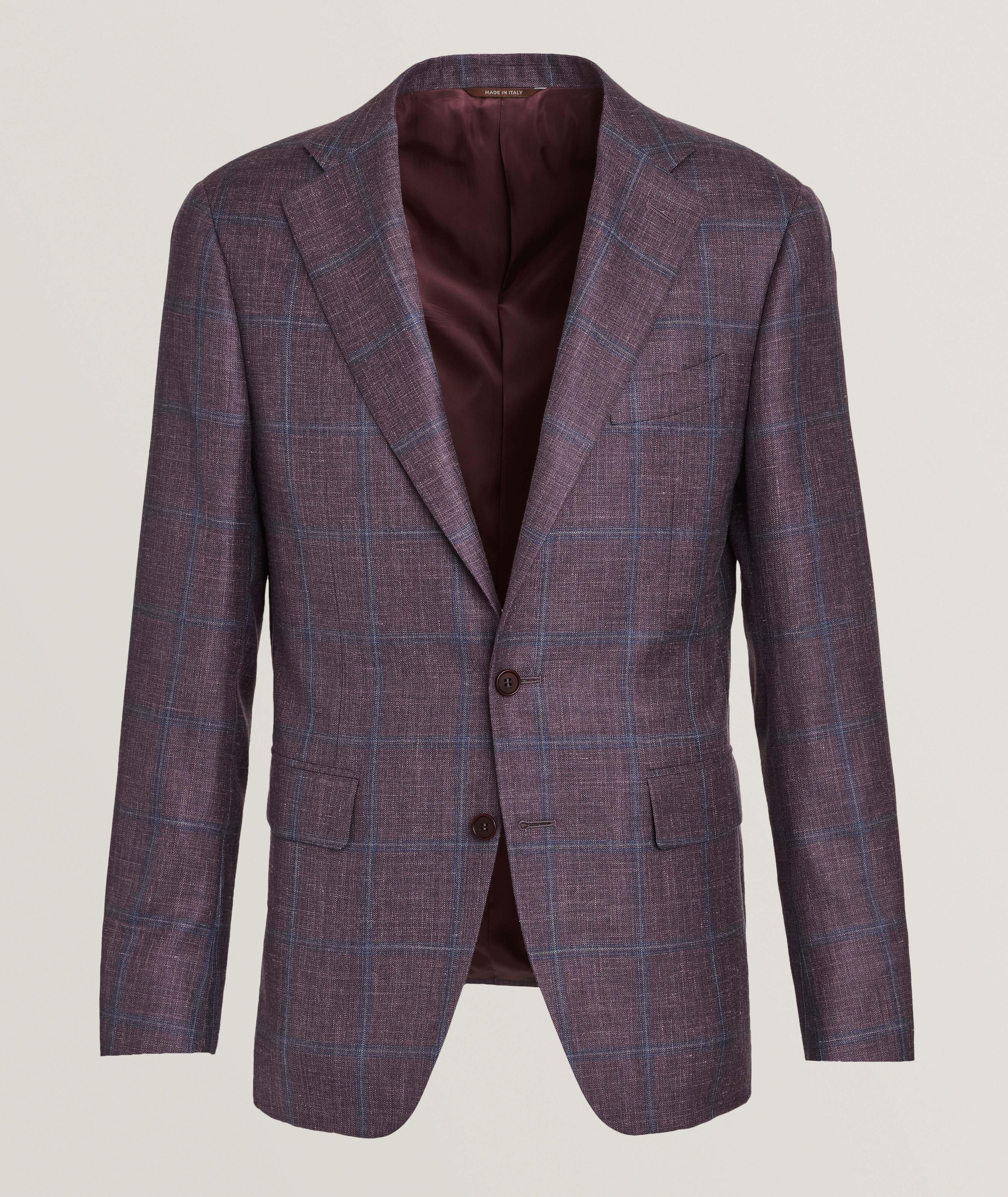 Canali Capri Windowpane Wool-Blend Sport Jacket