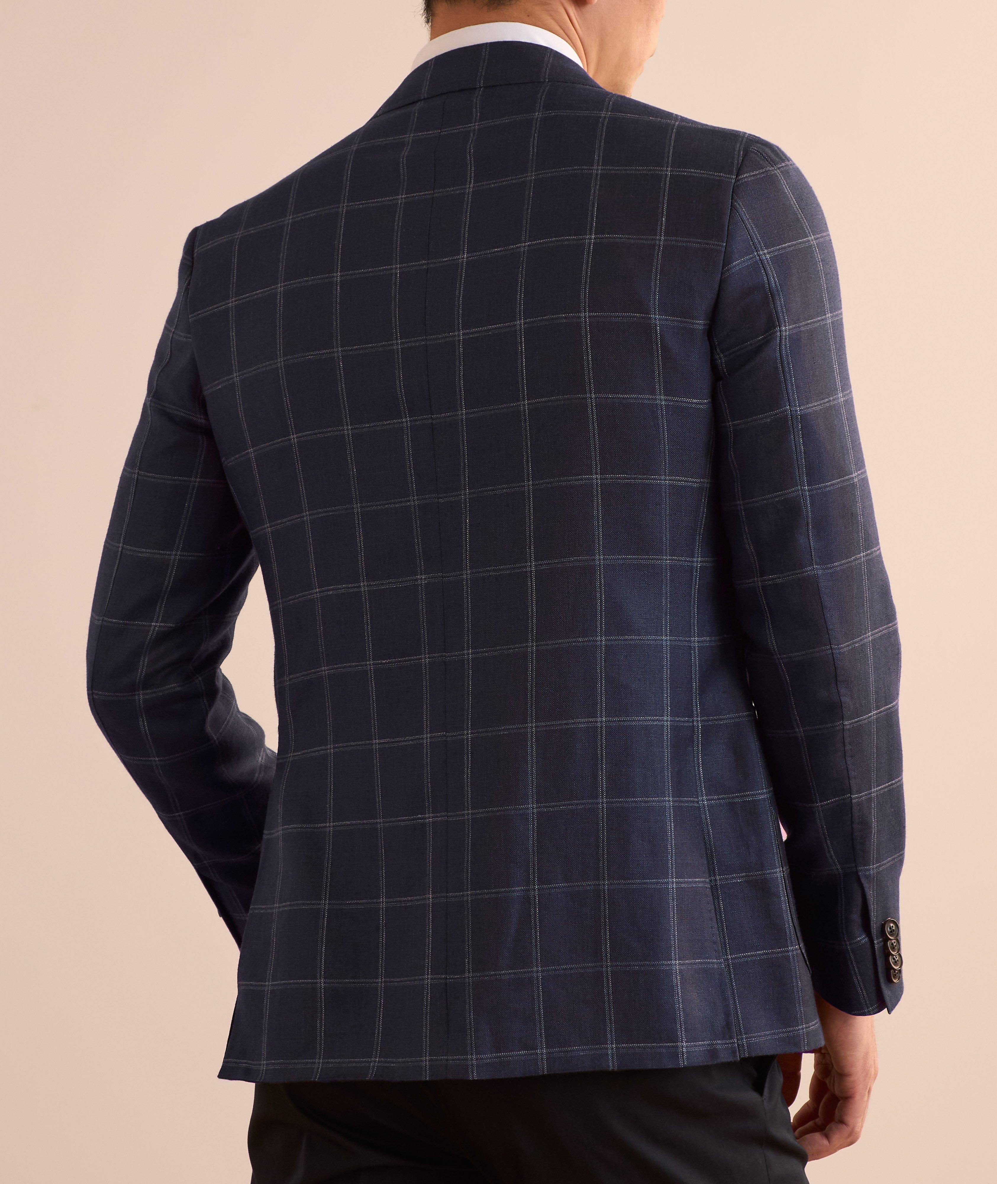 Kei Windowpane Wool-Linen-Silk Sport Jacket image 2