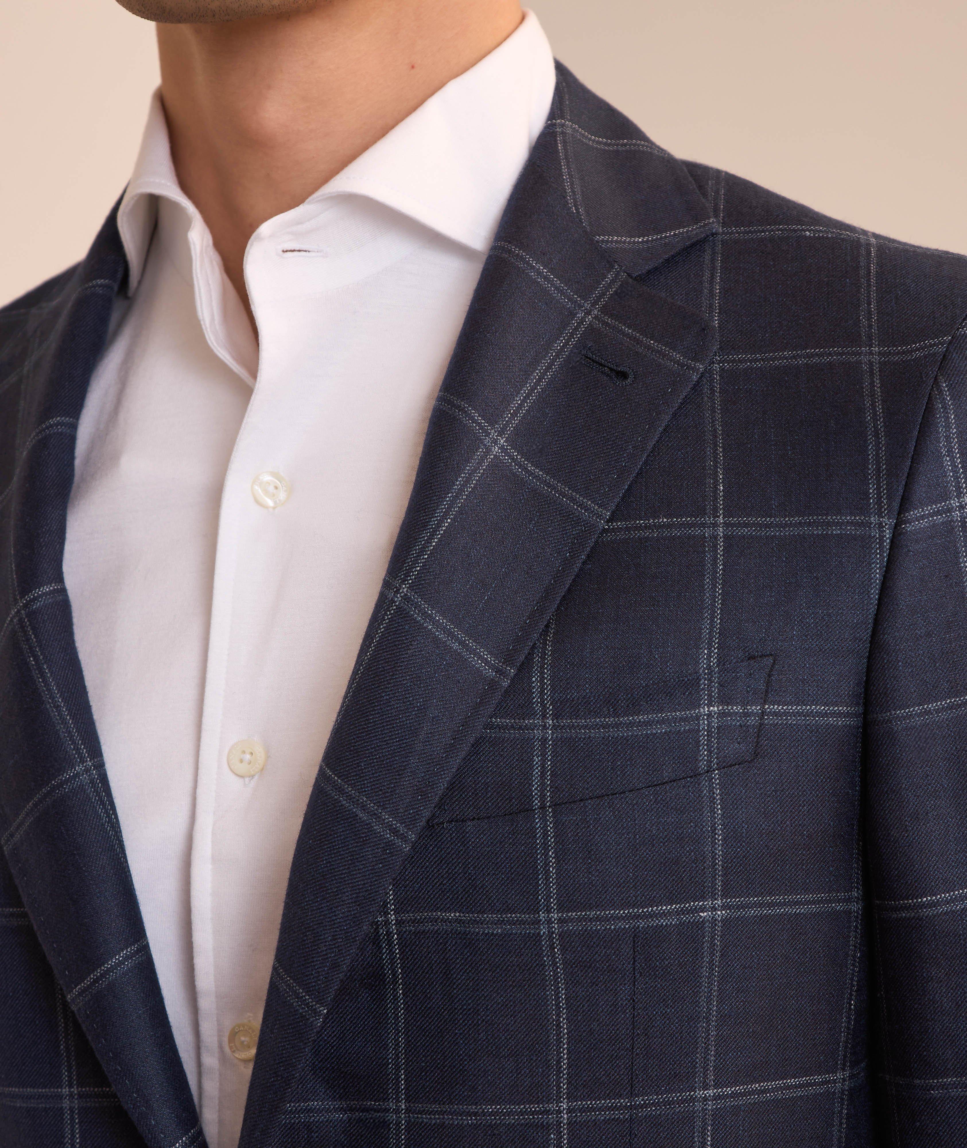 Kei Windowpane Wool-Linen-Silk Sport Jacket image 3