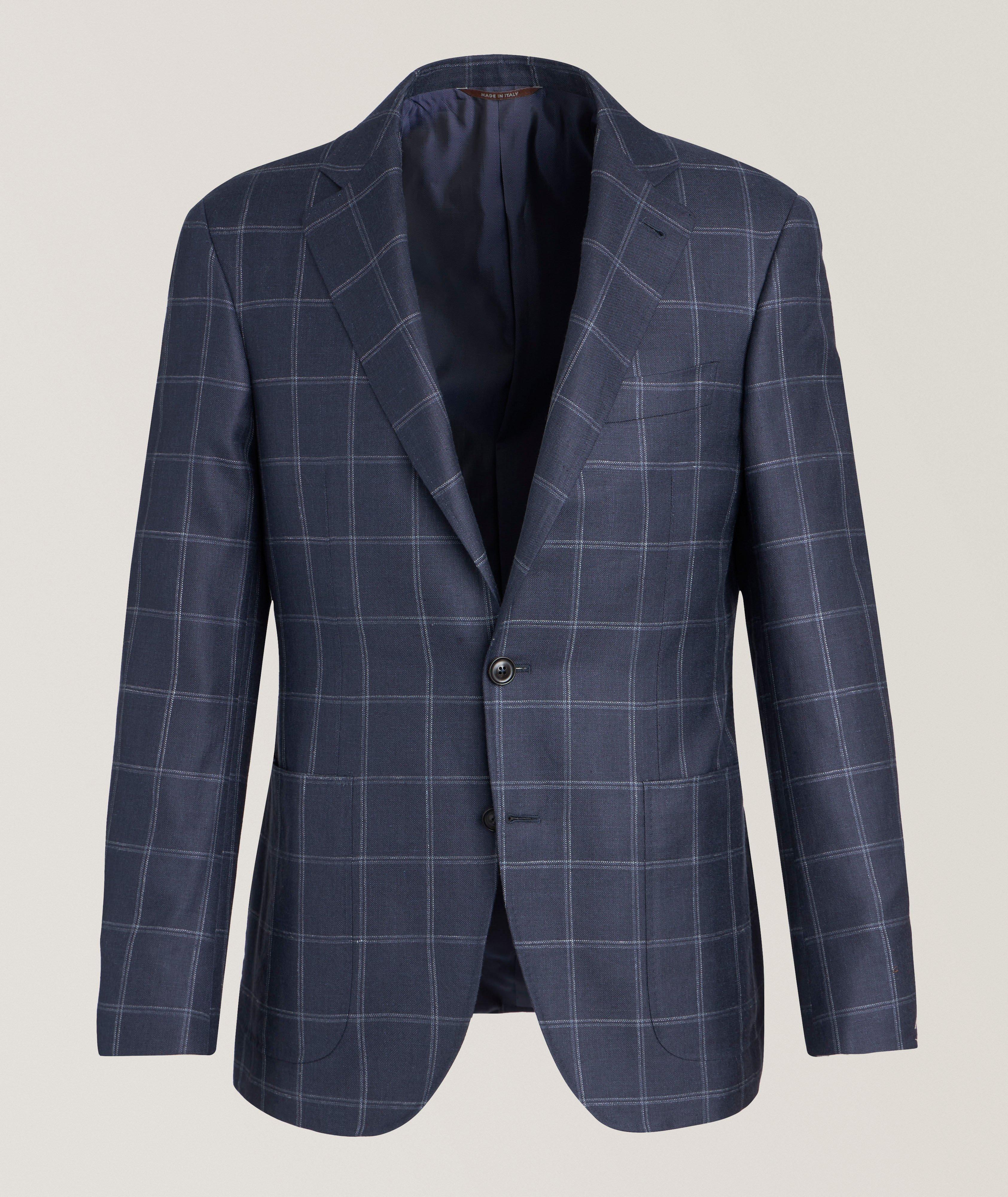 Kei Windowpane Wool-Linen-Silk Sport Jacket image 0