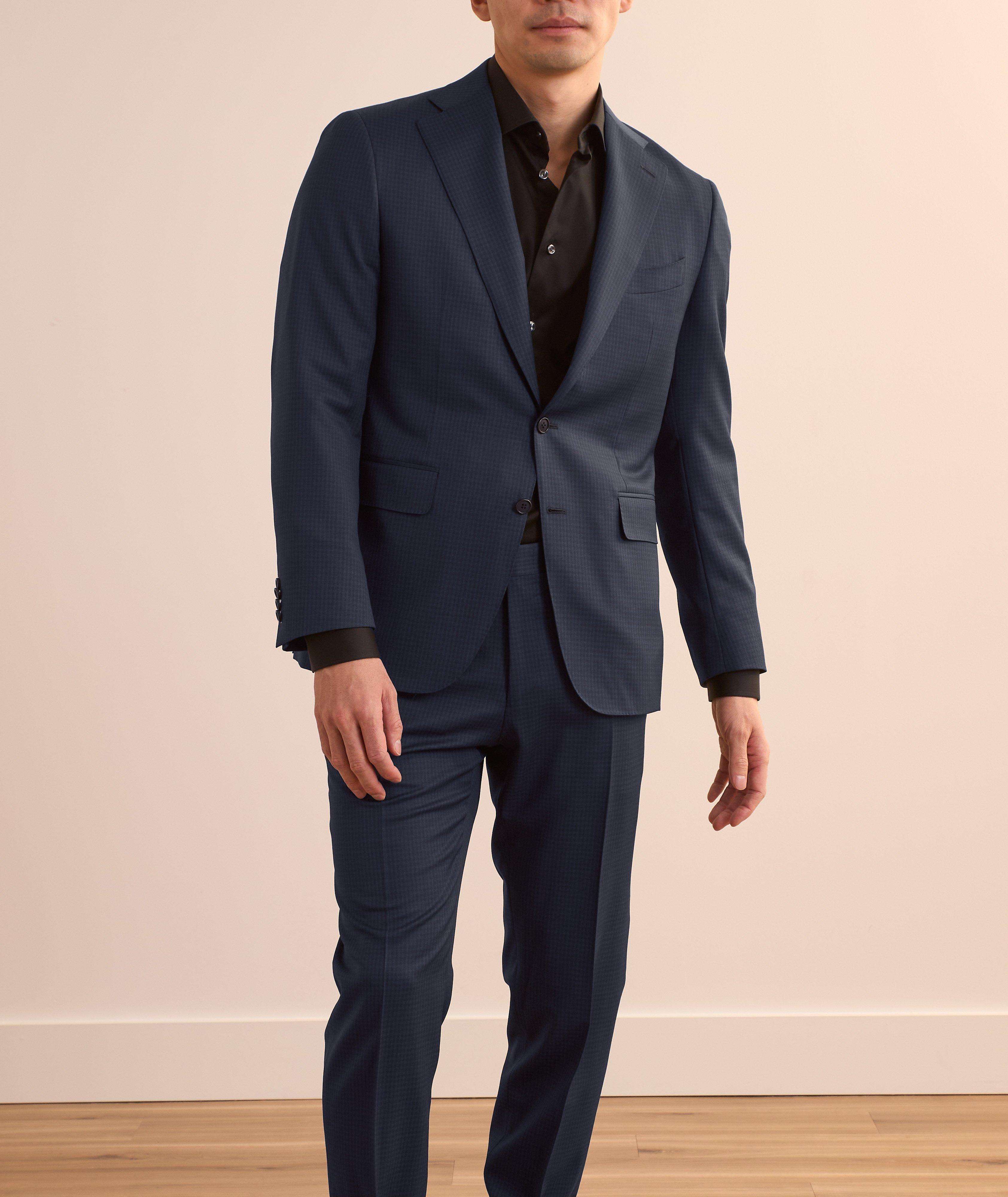 Contrast Mini-Check Wool Suit image 1