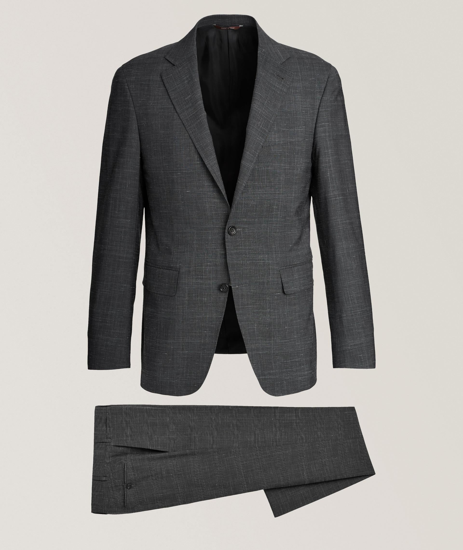 Kei Denim-Effect Check Wool-Blend Suit image 0