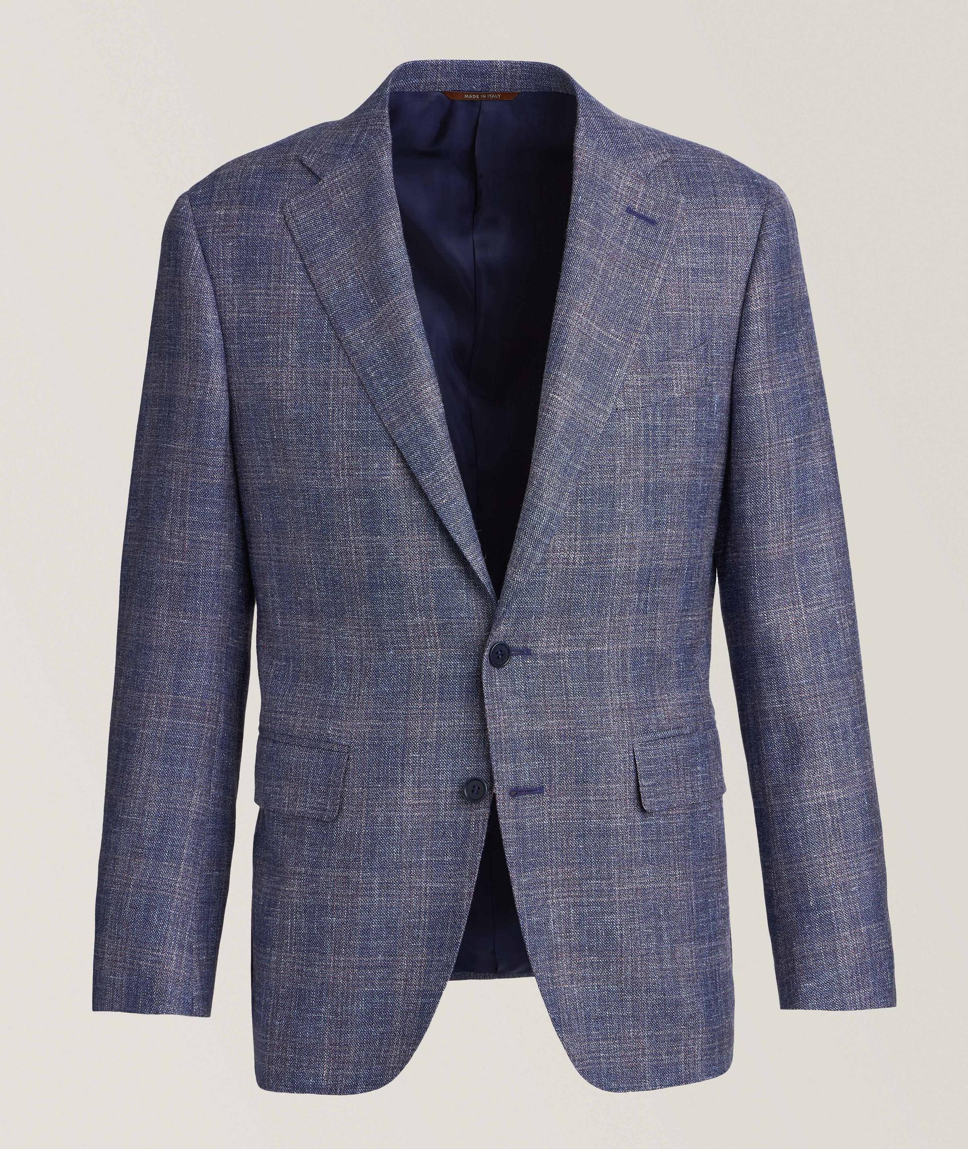 Check Wool, Silk & Linen Sport Jacket image 0