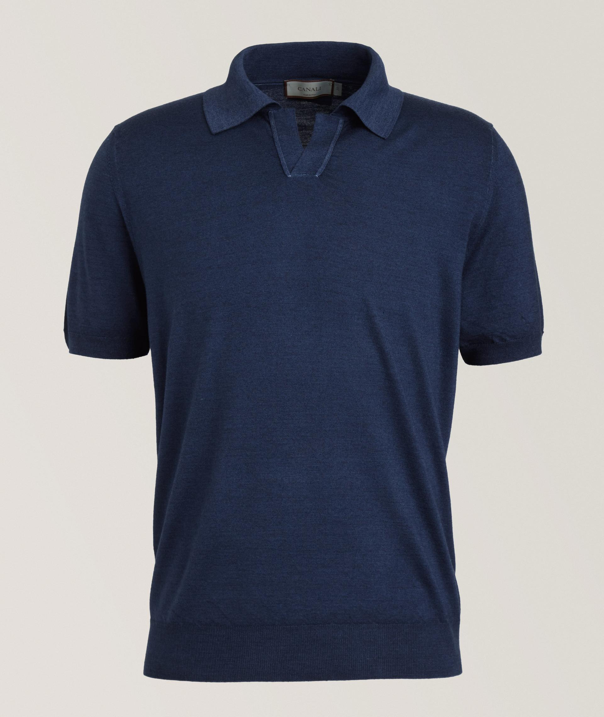 Wool-Silk Open Collar Polo  image 0