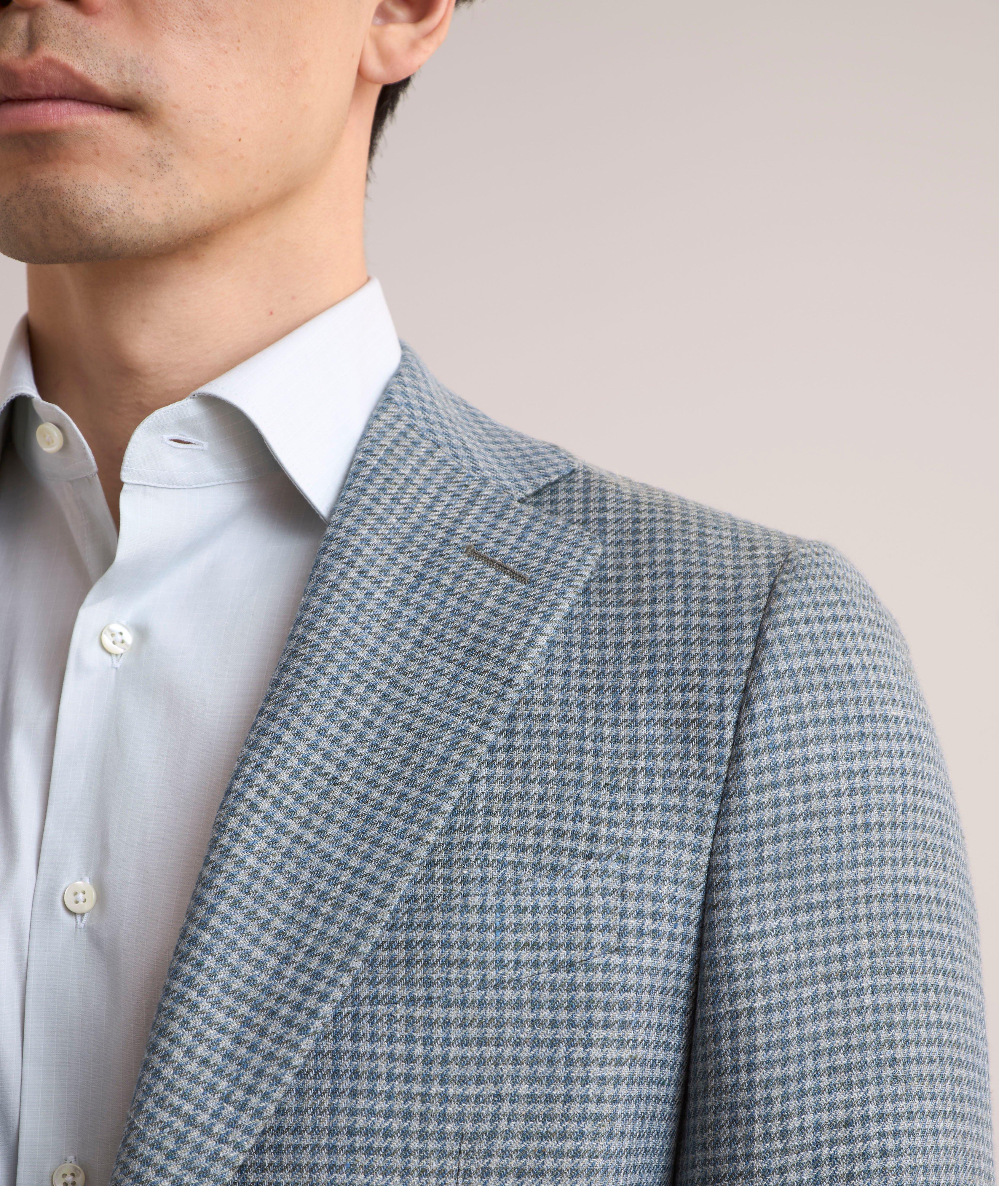 Capri Houndstooth Linen-Wool Sport Jacket  image 3