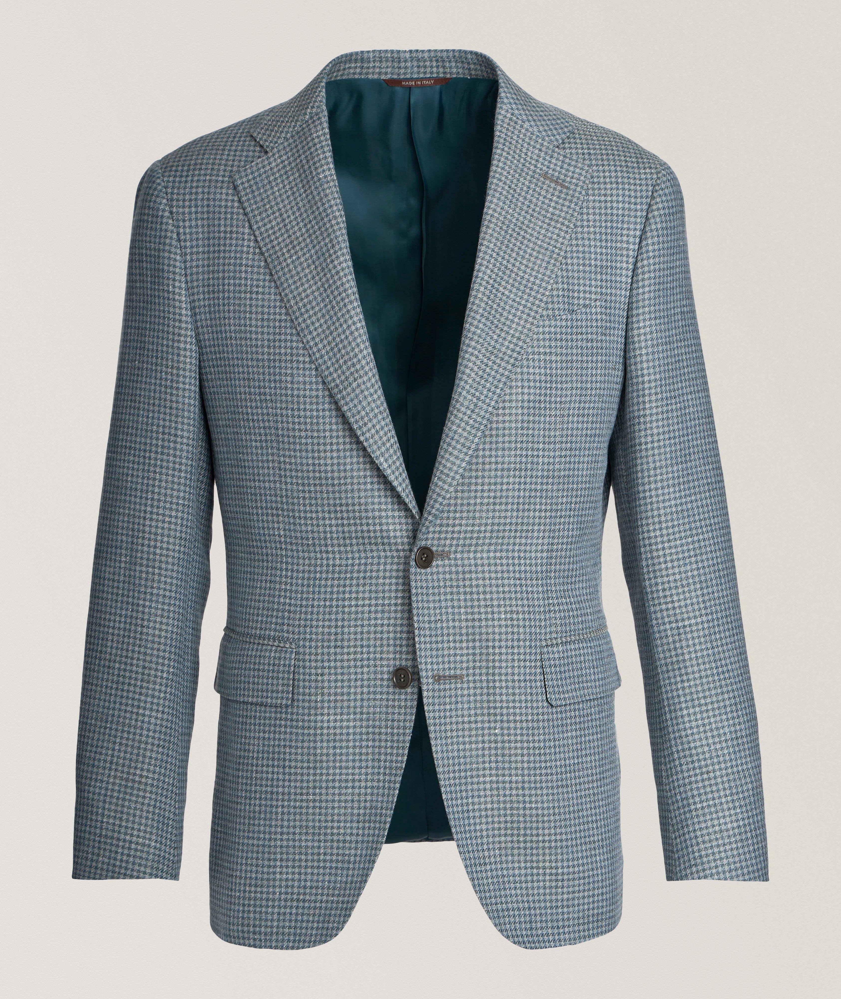 Capri Houndstooth Linen-Wool Sport Jacket  image 0