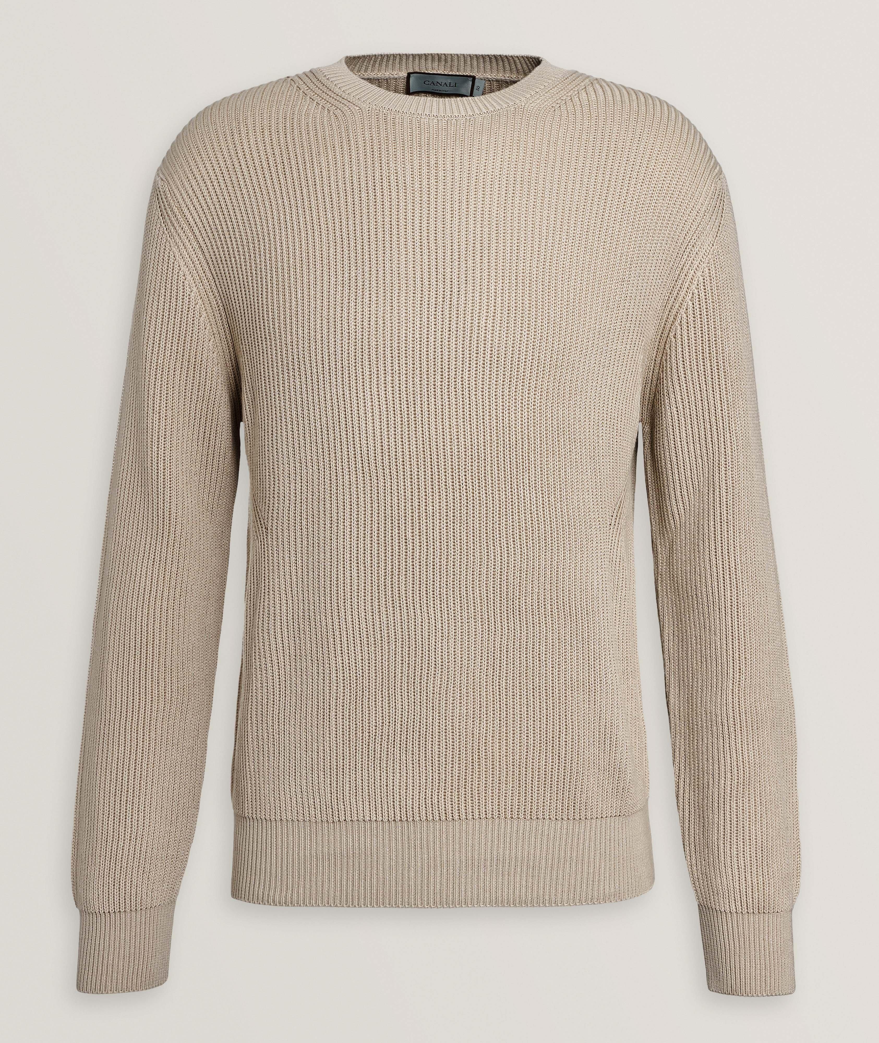 Canali Cotton-Modal 3D Crewneck Sweater