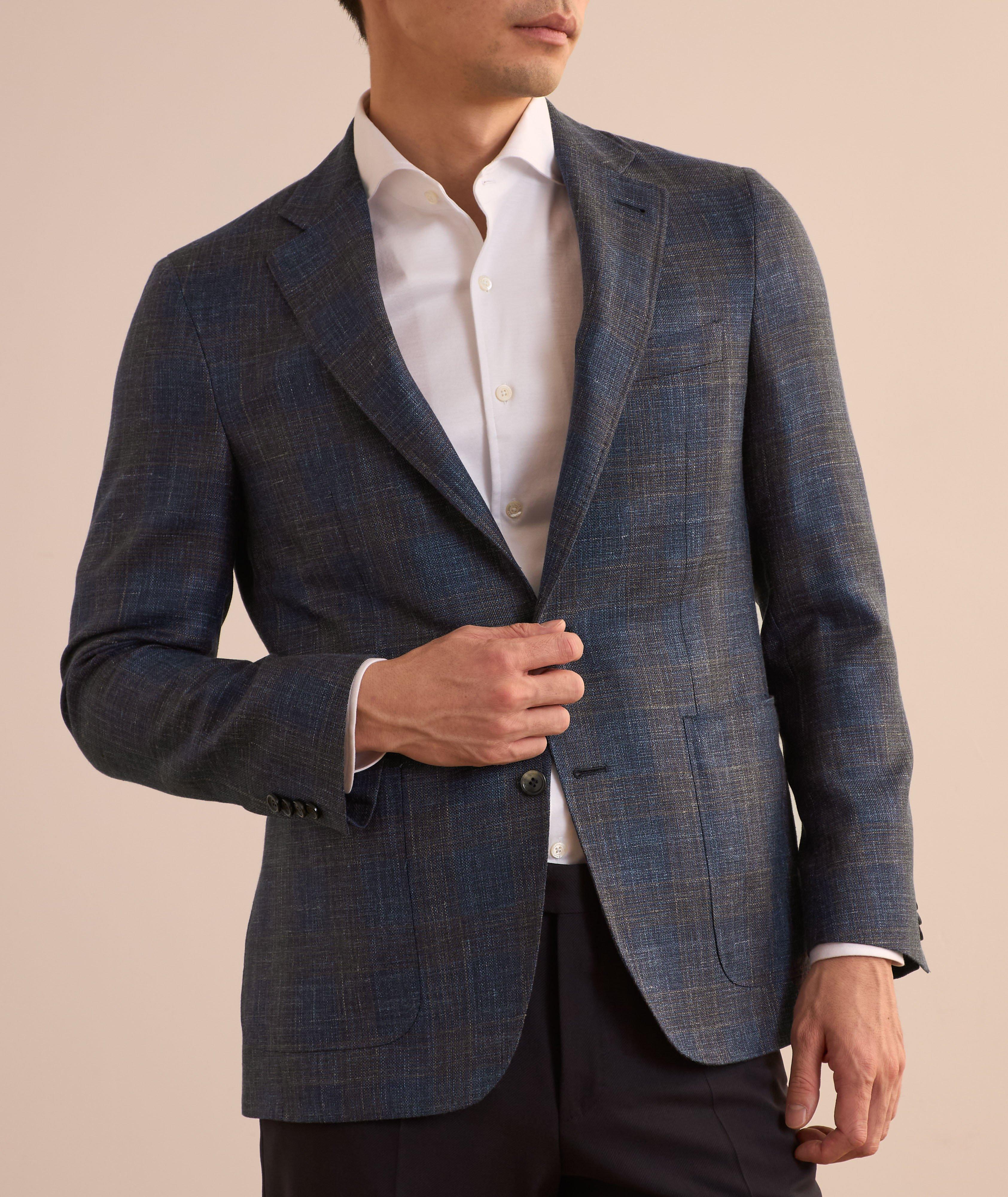 Kei Contrast Check Wool-Blend Sport Jacket image 1