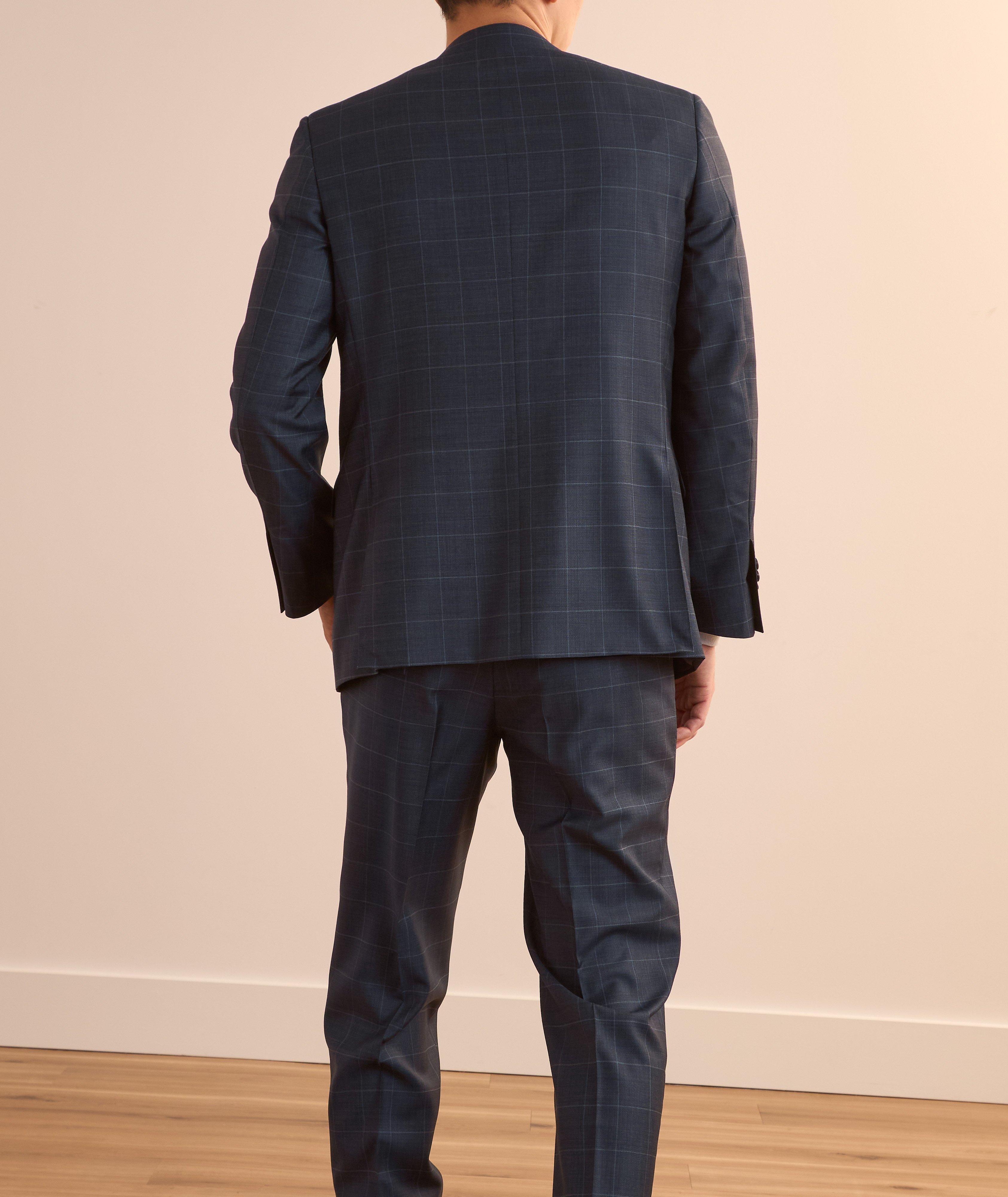 Denim-Effect Windowpane Wool Suit image 2