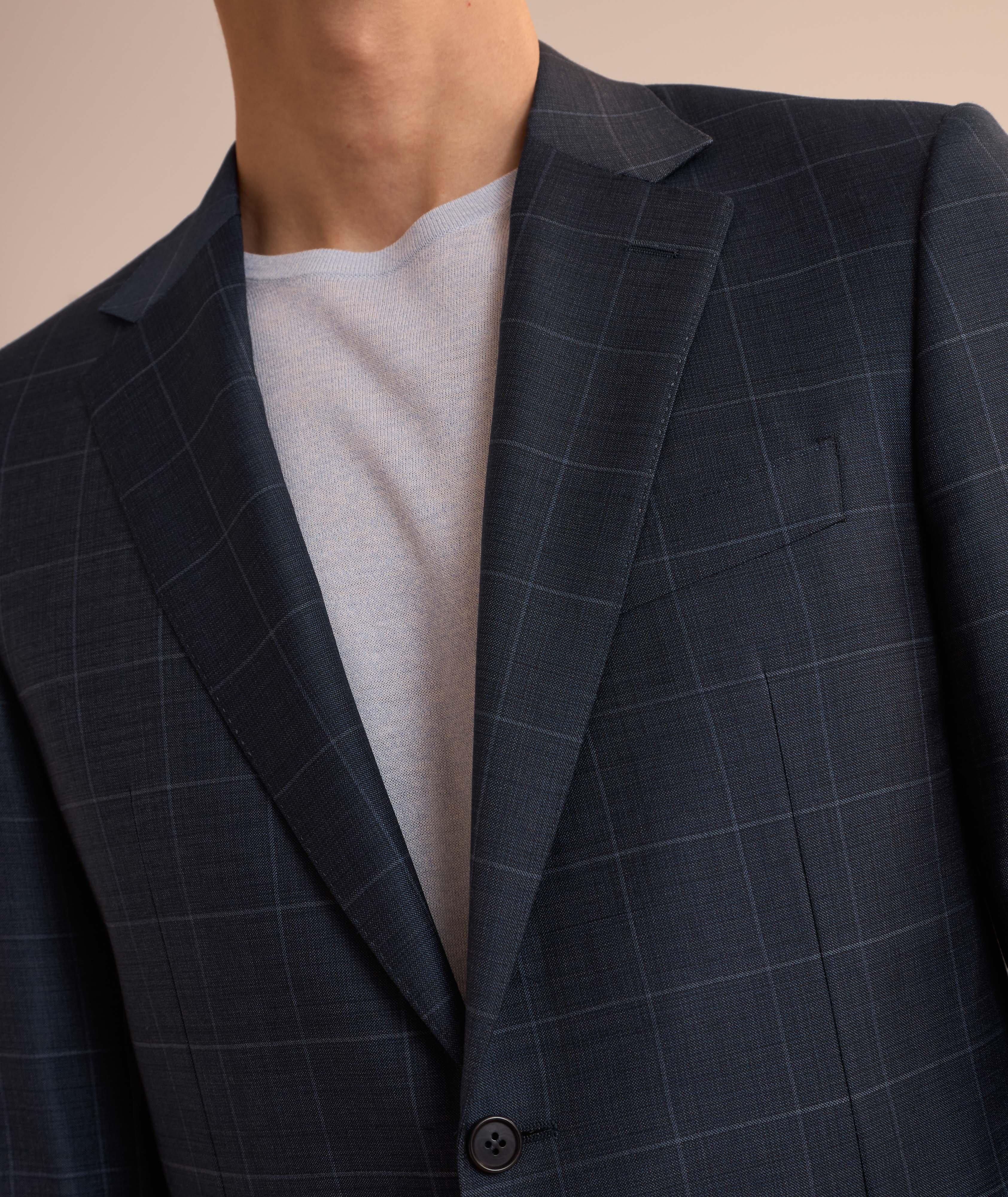 Denim-Effect Windowpane Wool Suit image 3