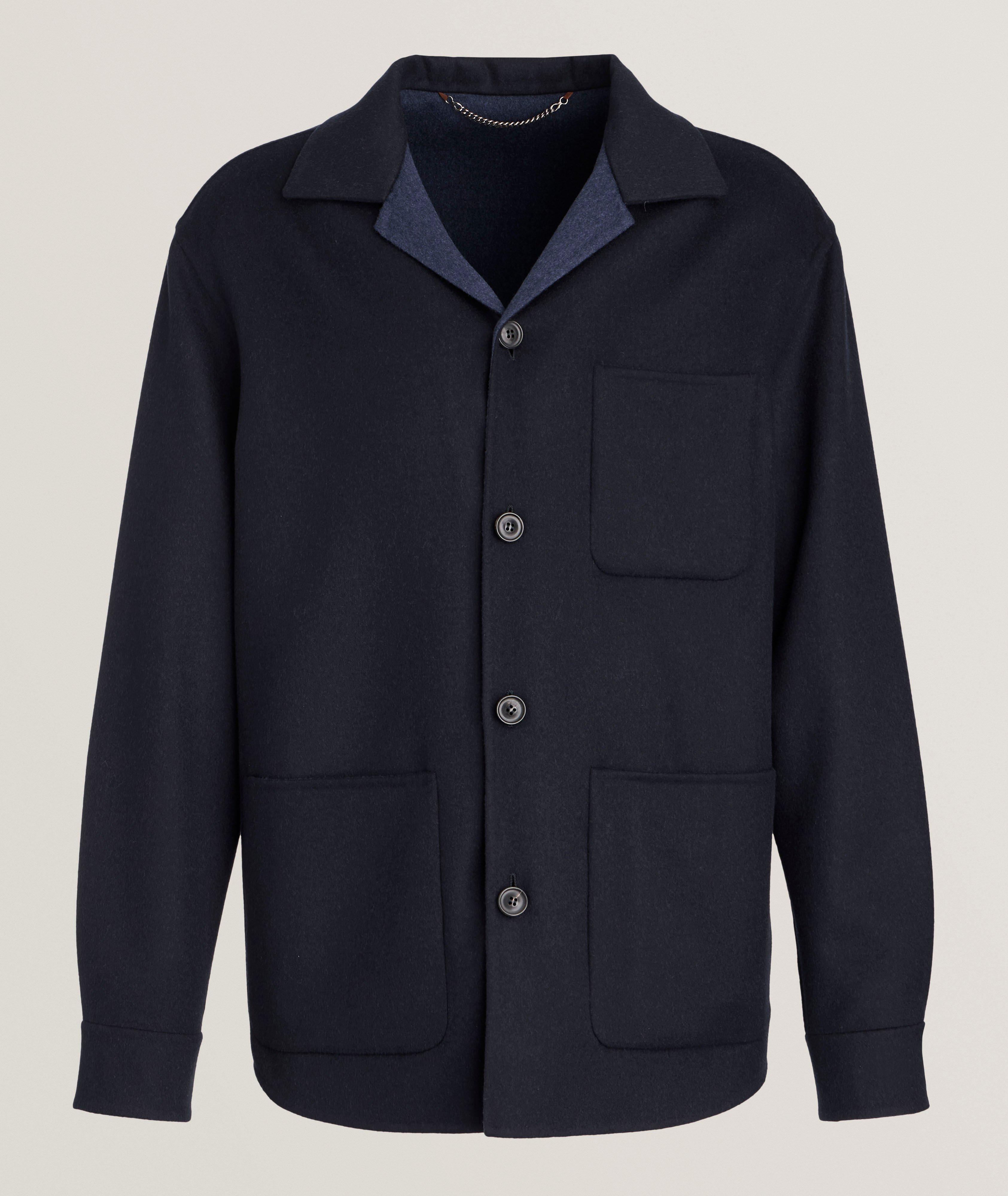 Canali Double Monochrome Wool Overshirt