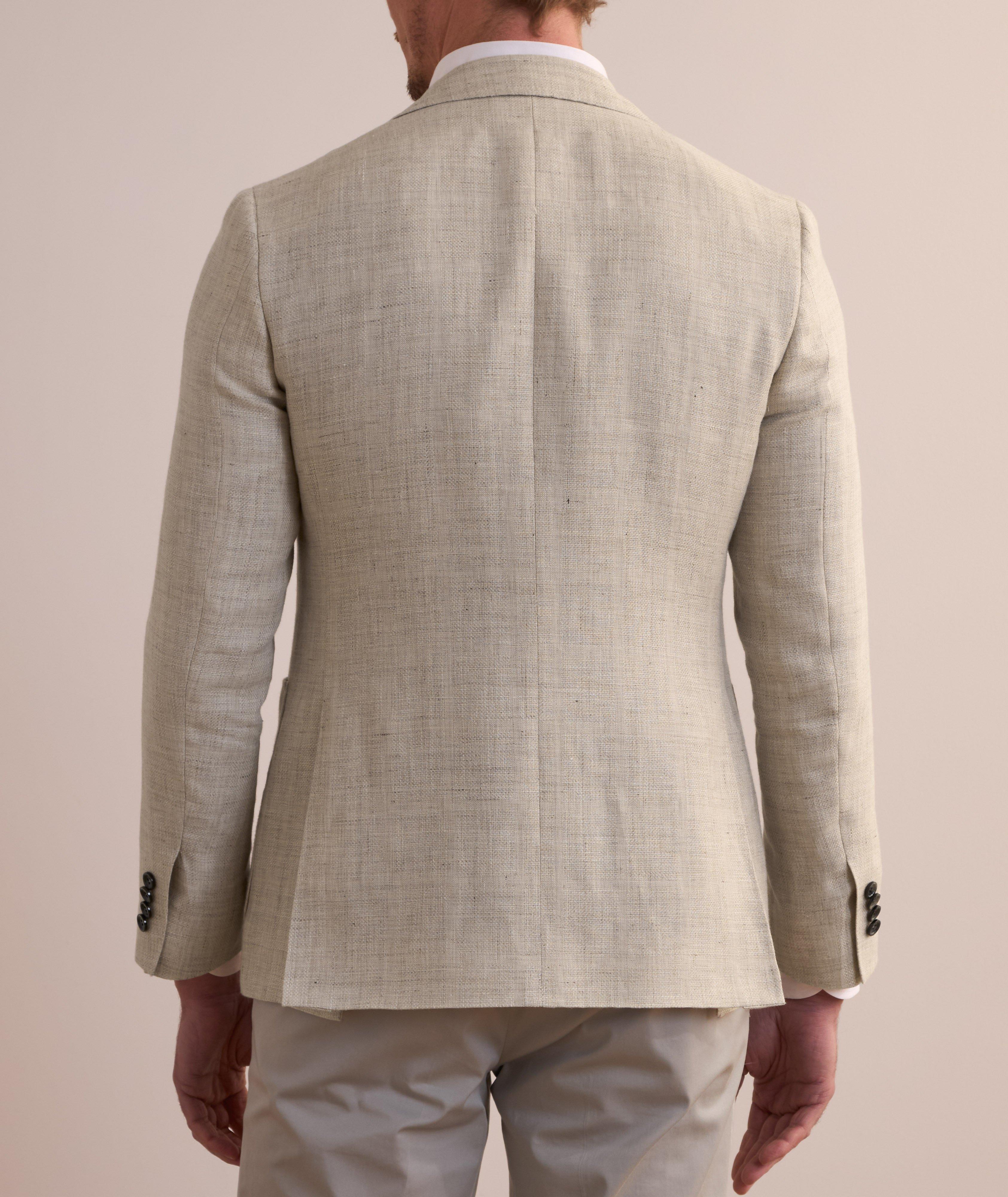 Kei Textured Windowpane Wool-Linen Sport Jacket image 2