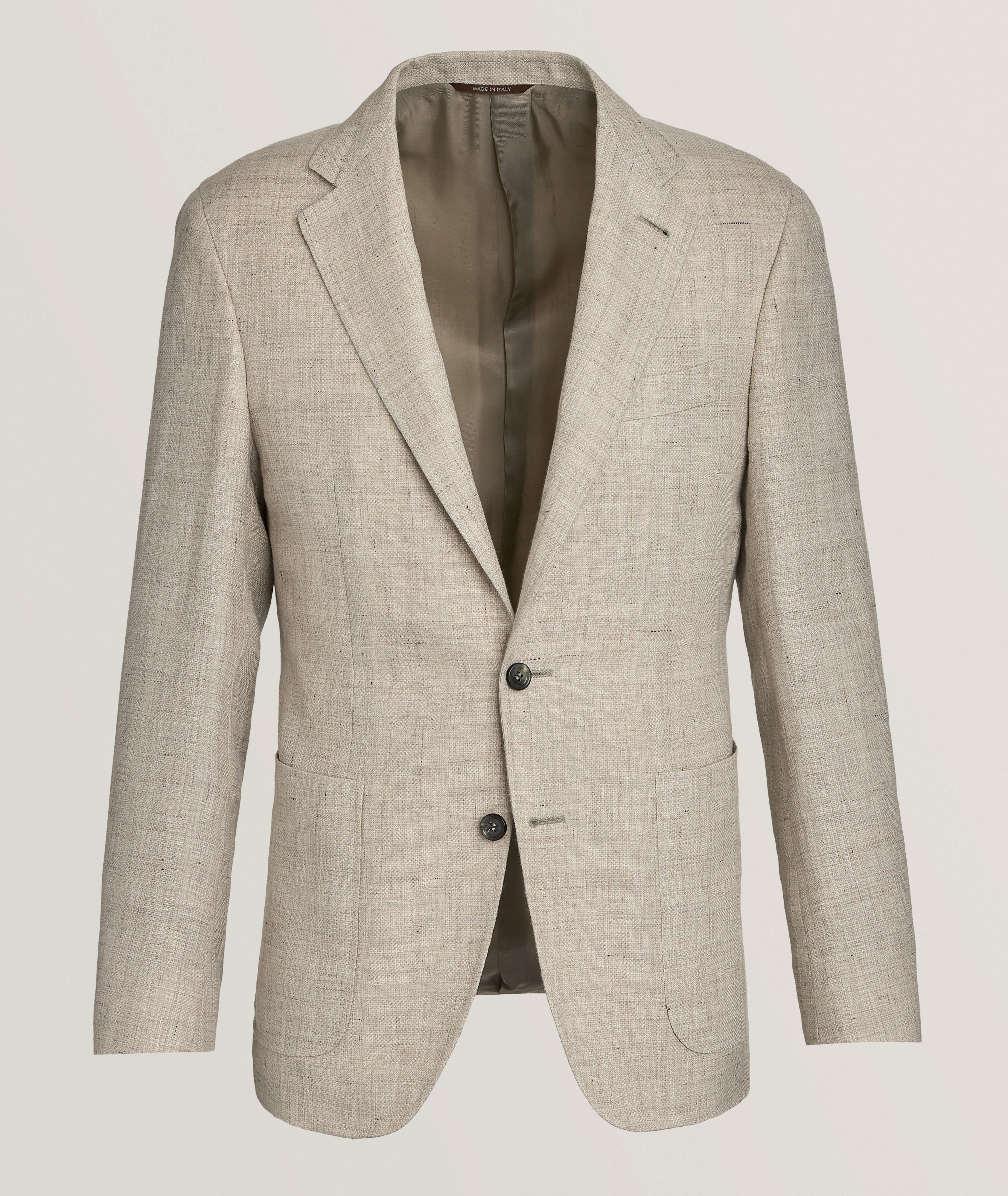 Kei Textured Windowpane Wool-Linen Sport Jacket image 0