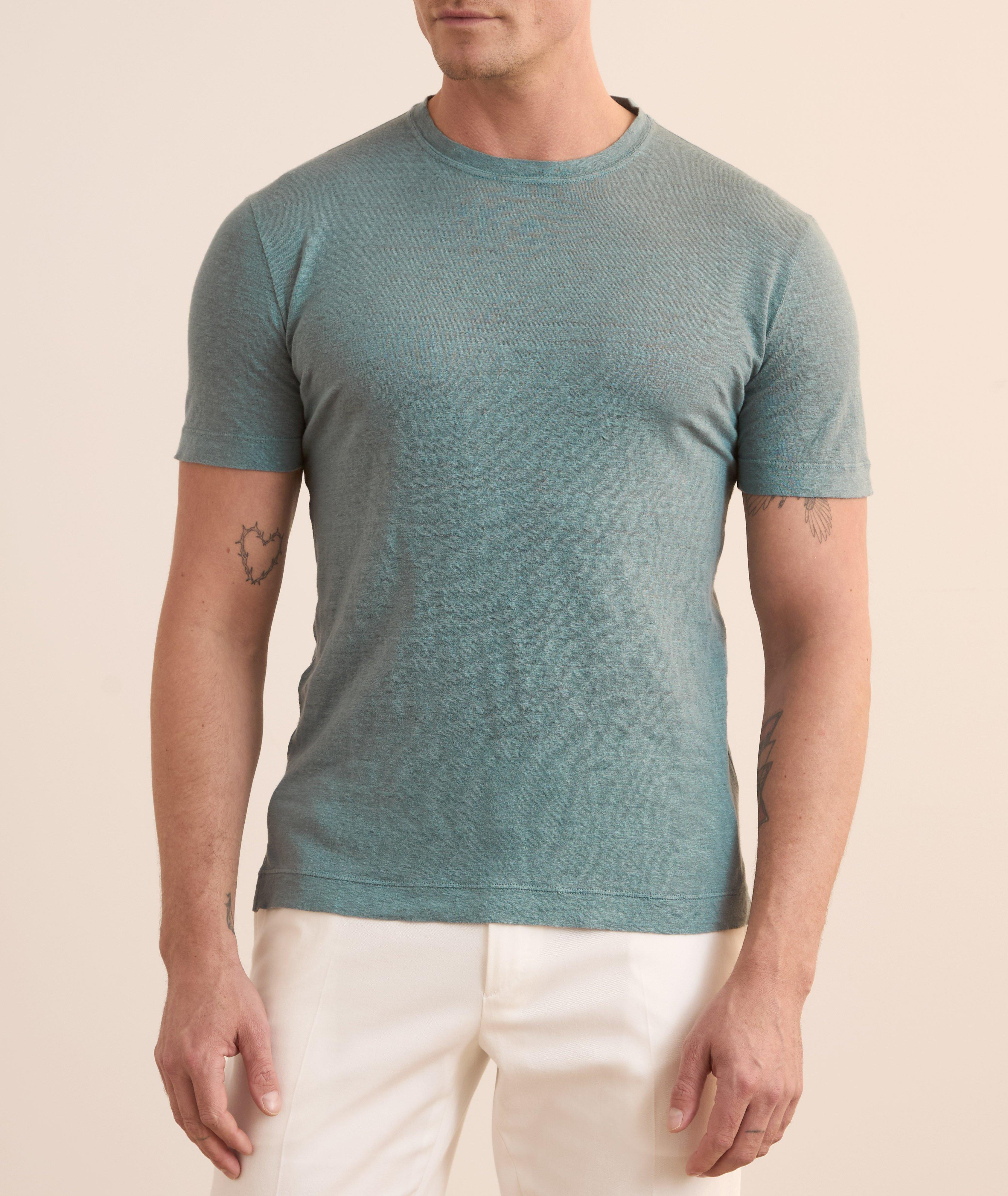 T-shirt en lin teint en pièce image 1