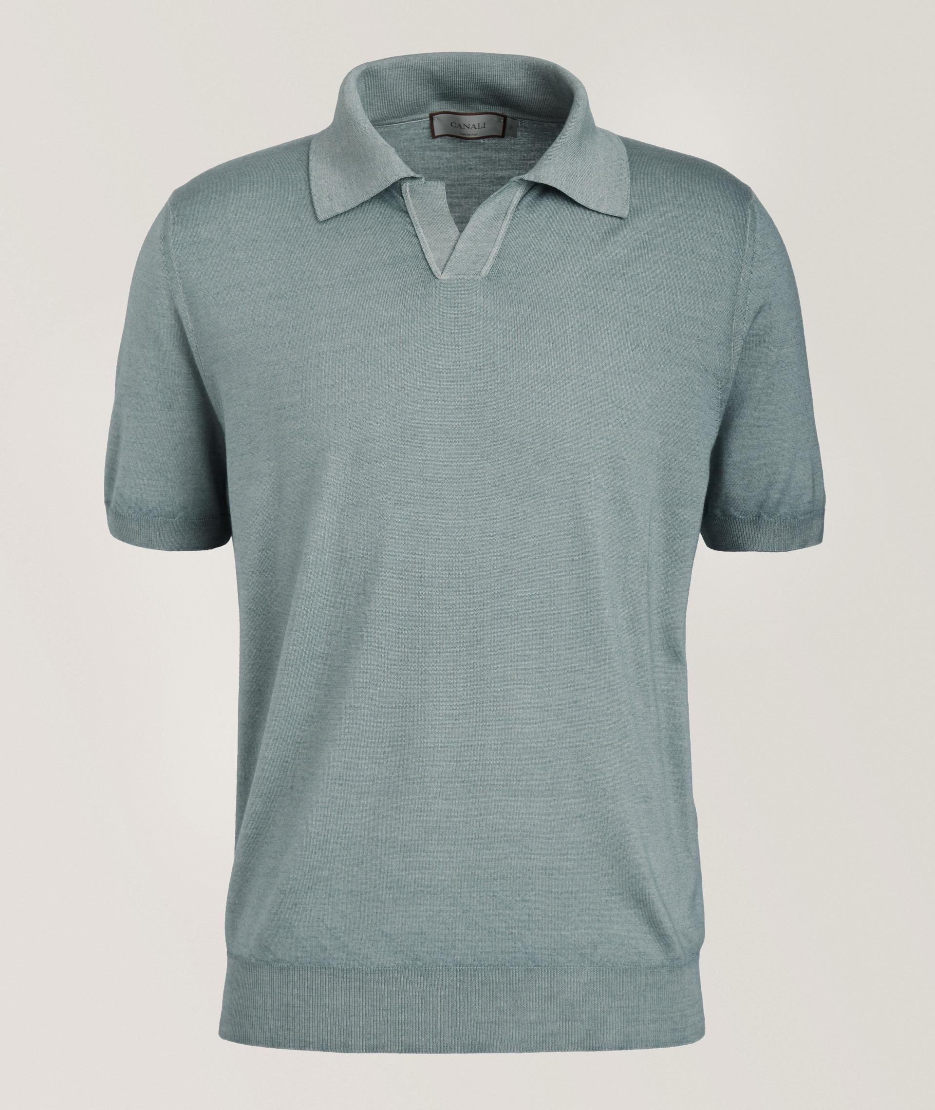 Wool-Silk Open Collar Polo  image 0