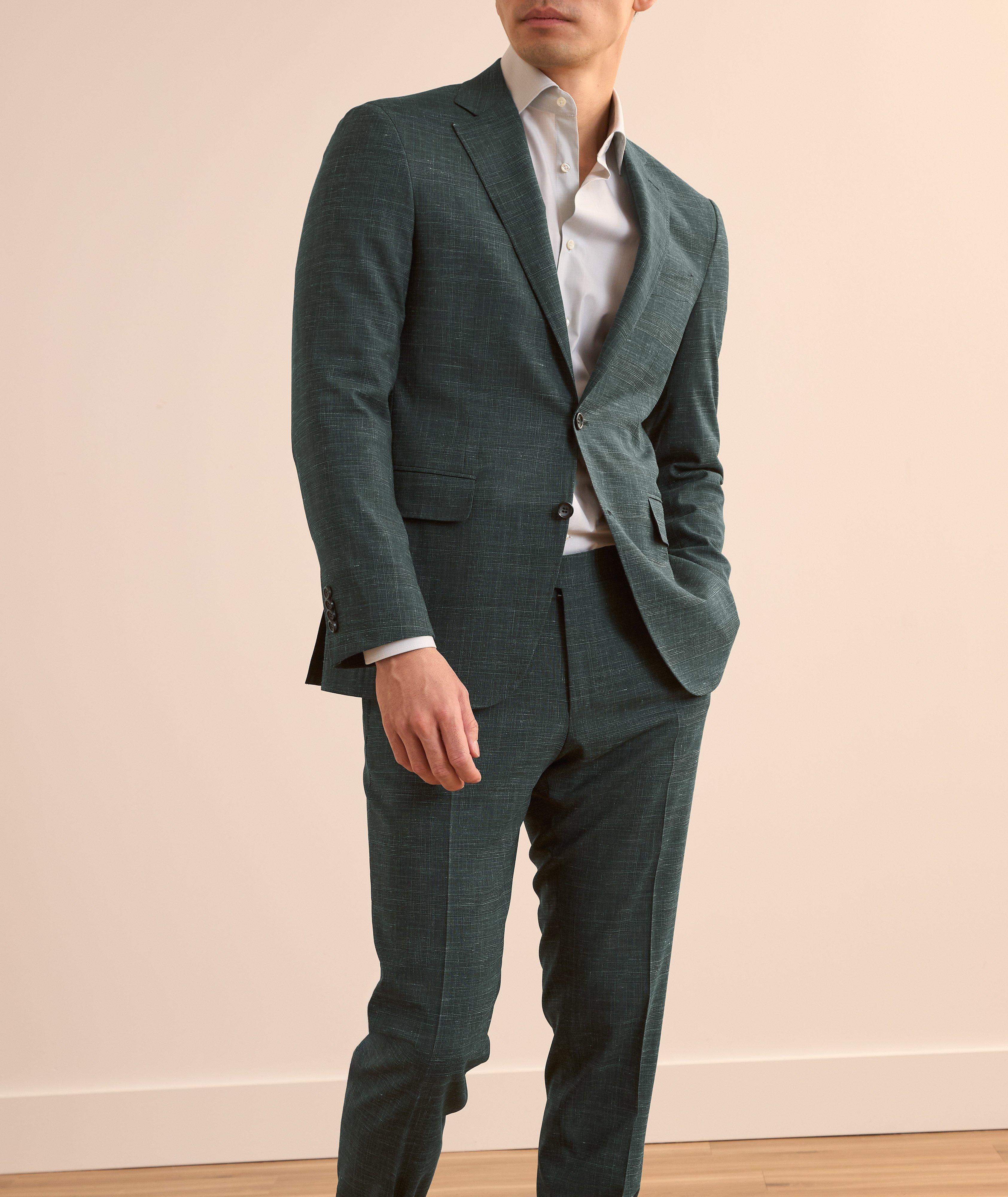 Kei Denim-Effect Check Wool-Blend Suit image 1