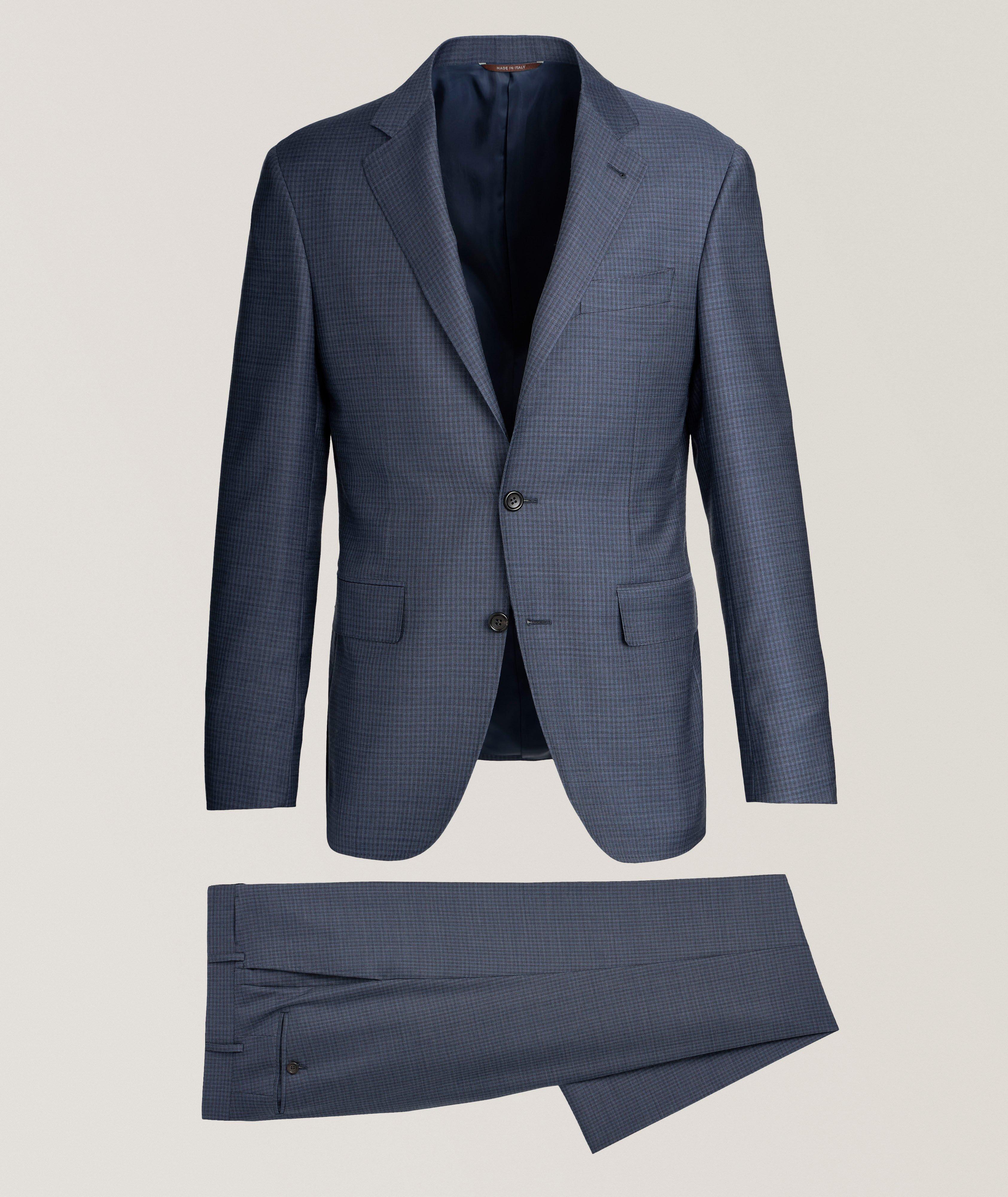 Canali Kei Gingham Wool Suit 