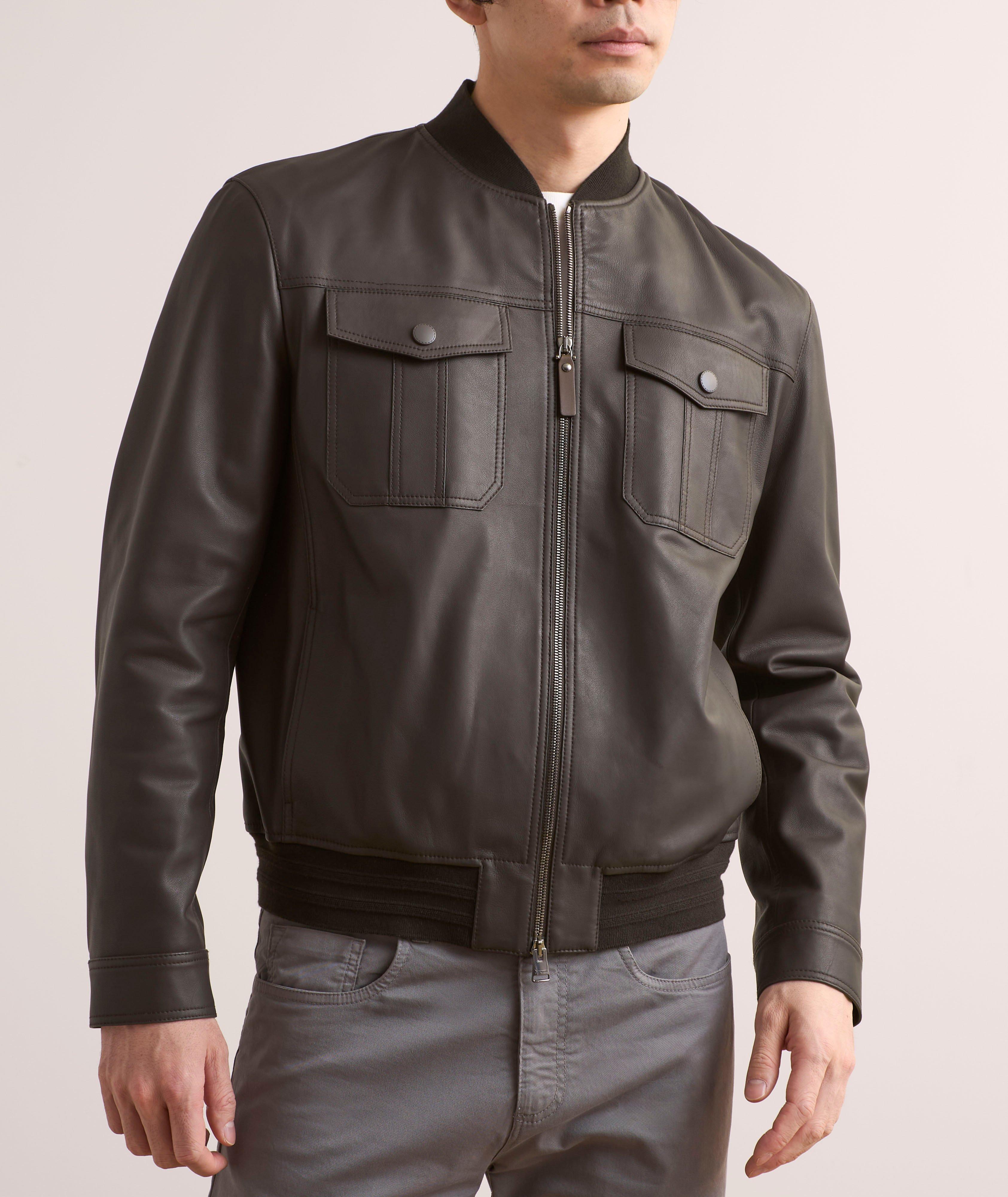 Leather Bomber Jacket image 1