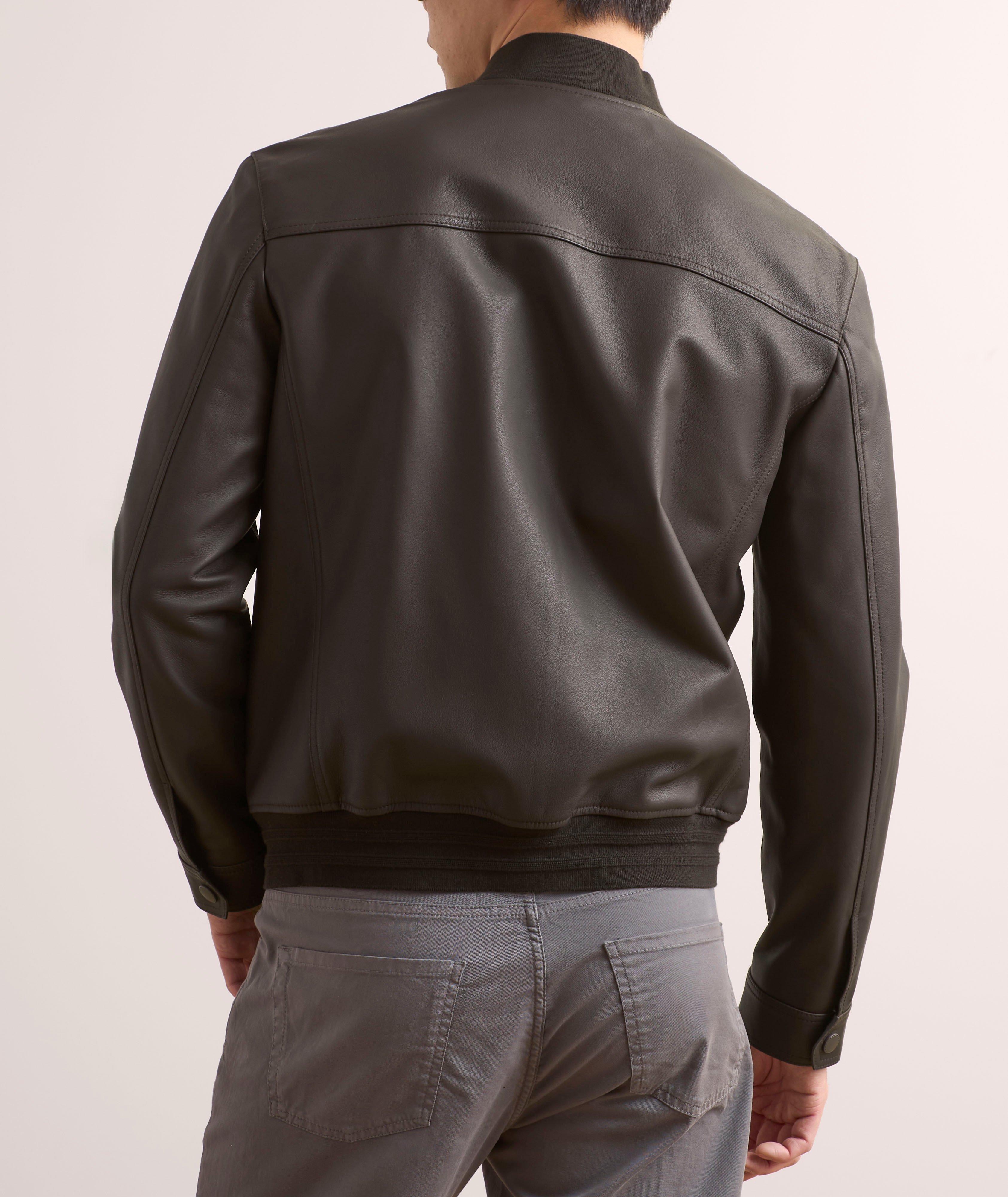 Leather Bomber Jacket image 2